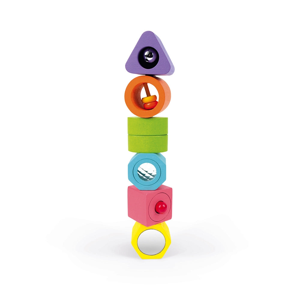 I Wood Shapes & Sounds Puzzle - 6 Block Educational Toy for Toddlers 12 Months+ | Montessori Learning & Sensory Play for Babies