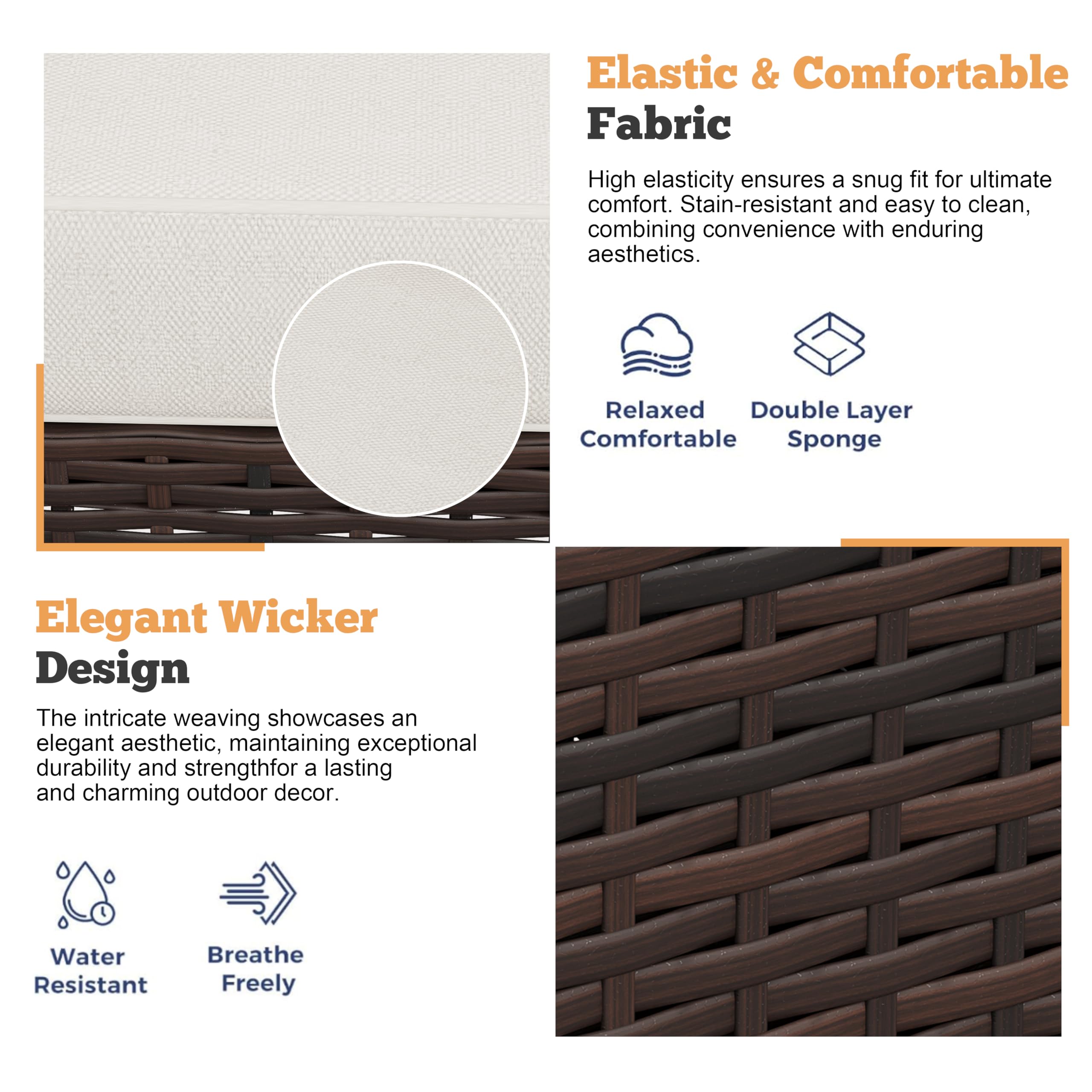 Shintenchi 3-Piece Patio Furniture Set - PE Rattan Wicker Chairs with Table, Outdoor Dining Set for Backyard, Garden, Poolside - Brown Rattan with White Cushions | Perfect for Outdoor Entertaining, Relaxation & Al Fresco Dining