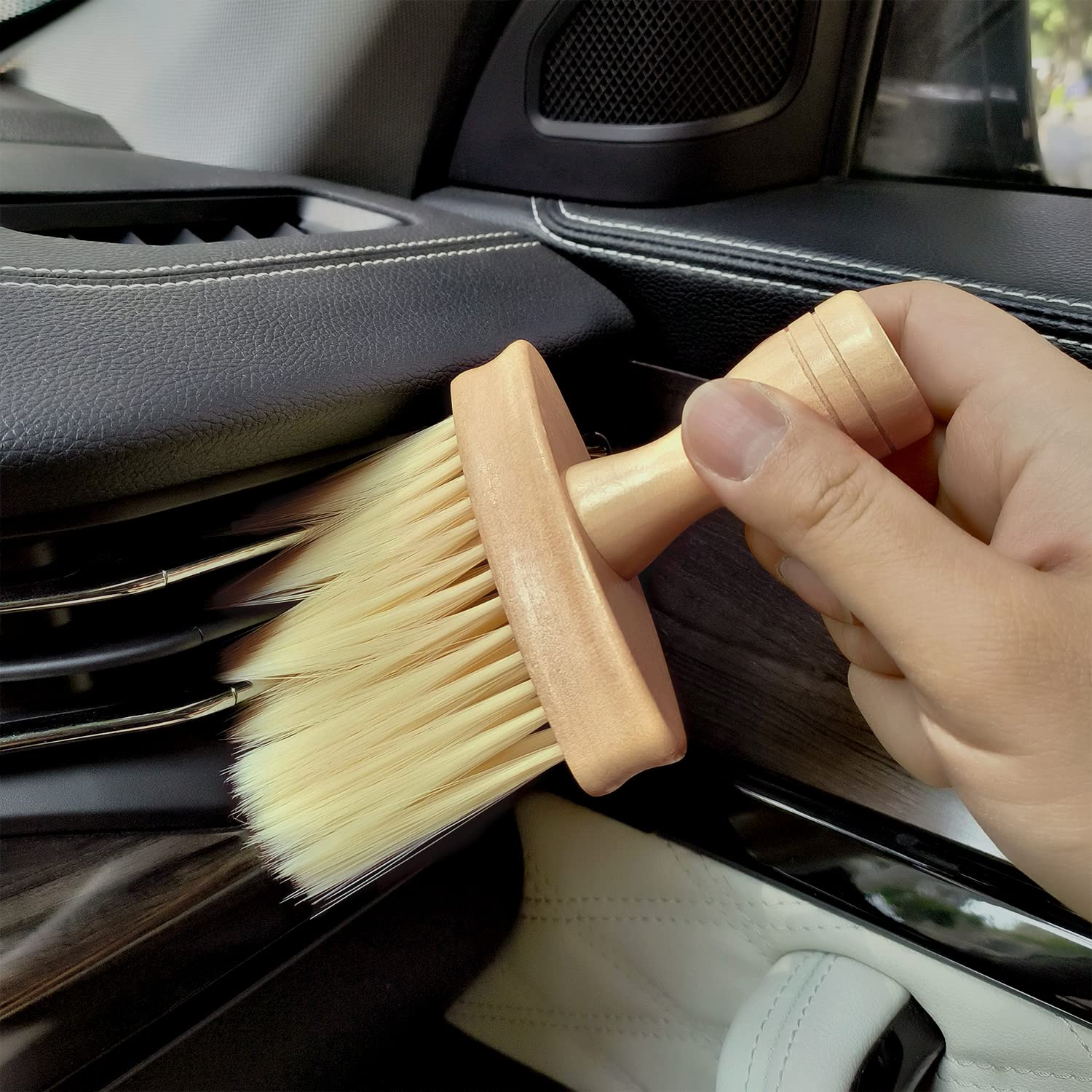 Wooden Keyboard Brush - Premium Cleaning Tool for Computer, Laptop, PC, and Car Detailing | Perfect for Office, Home, and Travel Use