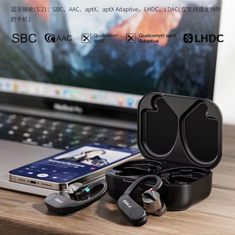 FiiO UTWS5 2025 True Wireless Bluetooth 5.2 Ear Hook Amplifier for Hi-Fi Earphones - Perfect for Gym, Running, and Outdoor Activities