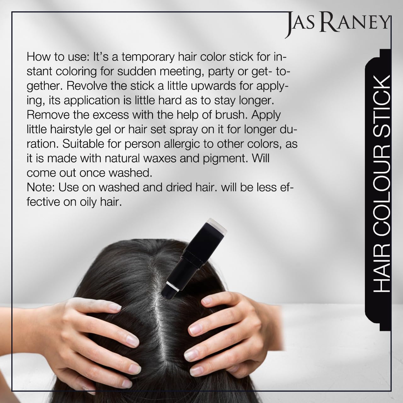 JAS RANEY Temporary Hair Color Stick Combo - 2 Pack (Black & Brown) | Root Touch Up & Cover Gray Hair | Perfect for Quick Fixes, Costumes & Everyday Use