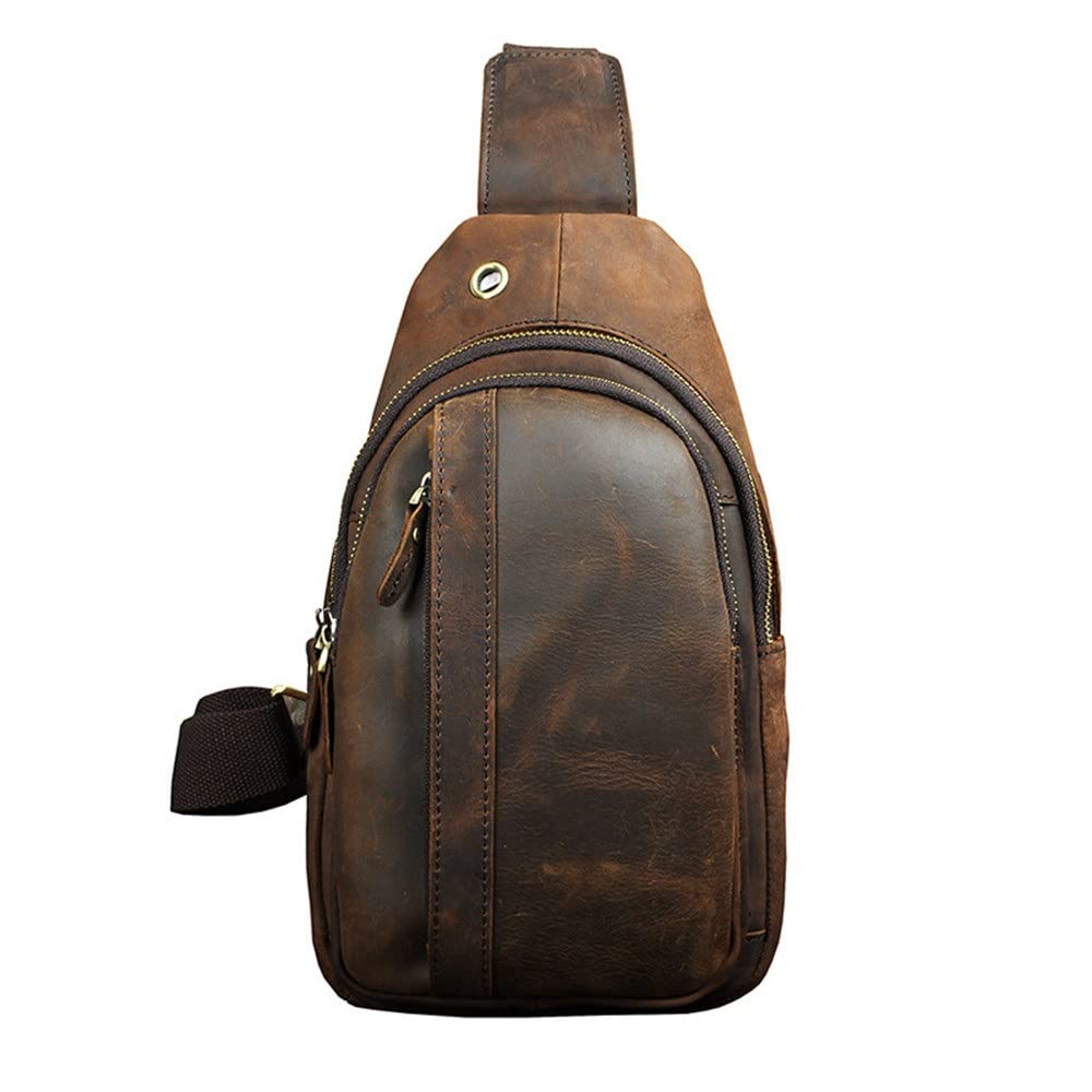 Vintage Men's Crossbody Bag - Retro Chest Shoulder Bag for Casual & Sports | Compact 17x31x8cm | Perfect for Gym, Travel & Everyday Use