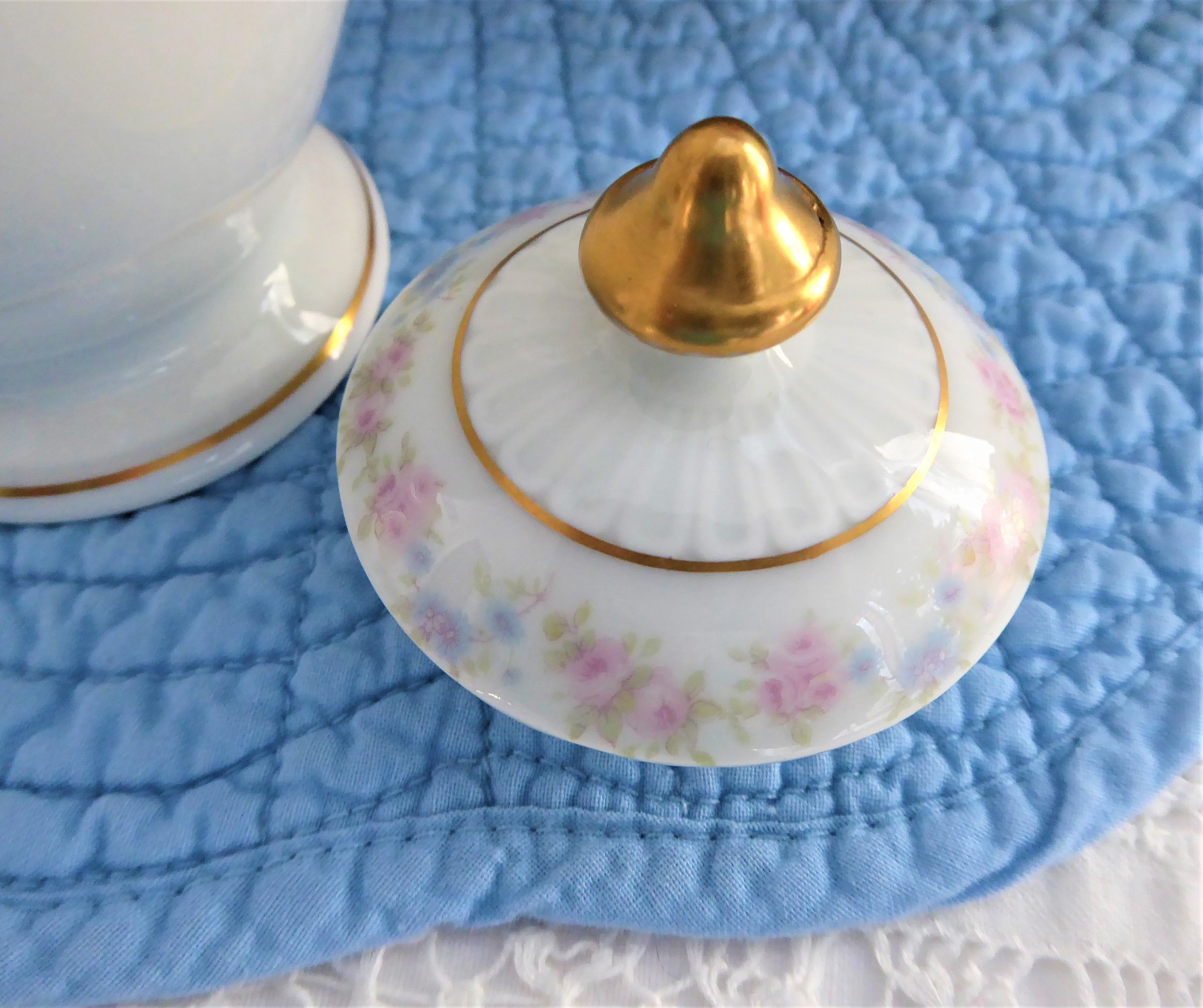 Antique Edwardian Chocolate Pot with Floral Swags & Blue Ribbon - Thomas Bavaria Porcelain Teapot - Perfect for Afternoon Tea, Victorian Tea Parties & Collectible Display