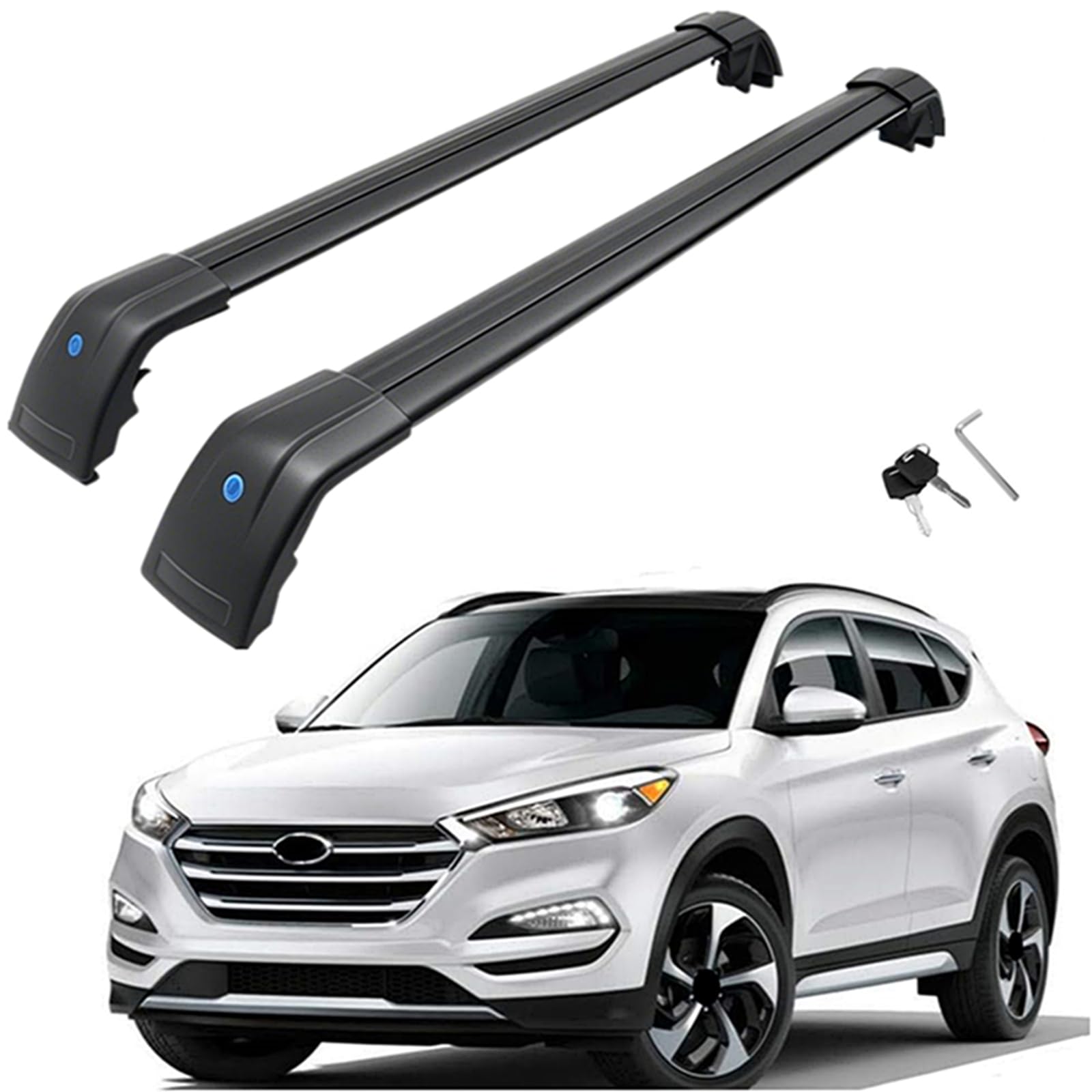 Heavy Duty 220lbs Aluminum Roof Rack Cross Bars for Hyundai Tucson 2016-2021 - 2PC Universal Cargo Carrier for Luggage, Bikes & Outdoor Gear - Perfect for Road Trips, Camping & Adventure Travel