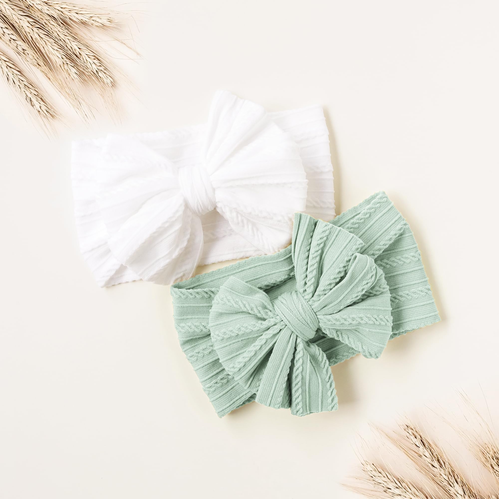 Niceye Handmade Baby Headbands - Soft Stretchy Nylon Hair Bands with Bows for Newborns, Infants & Toddlers | Perfect for Photoshoots, Birthday Parties & Everyday Outfits