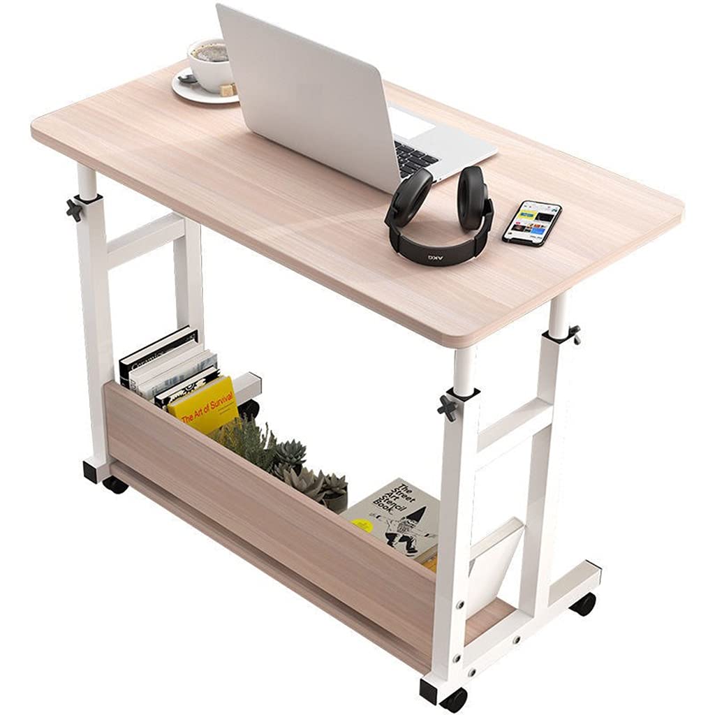 SYN-GUGAI Adjustable Height Computer Desk with Storage - Home Office Desk for Small Spaces, Writing Study Table (Color: A) - Perfect for Remote Work, Gaming & Study in Compact Rooms