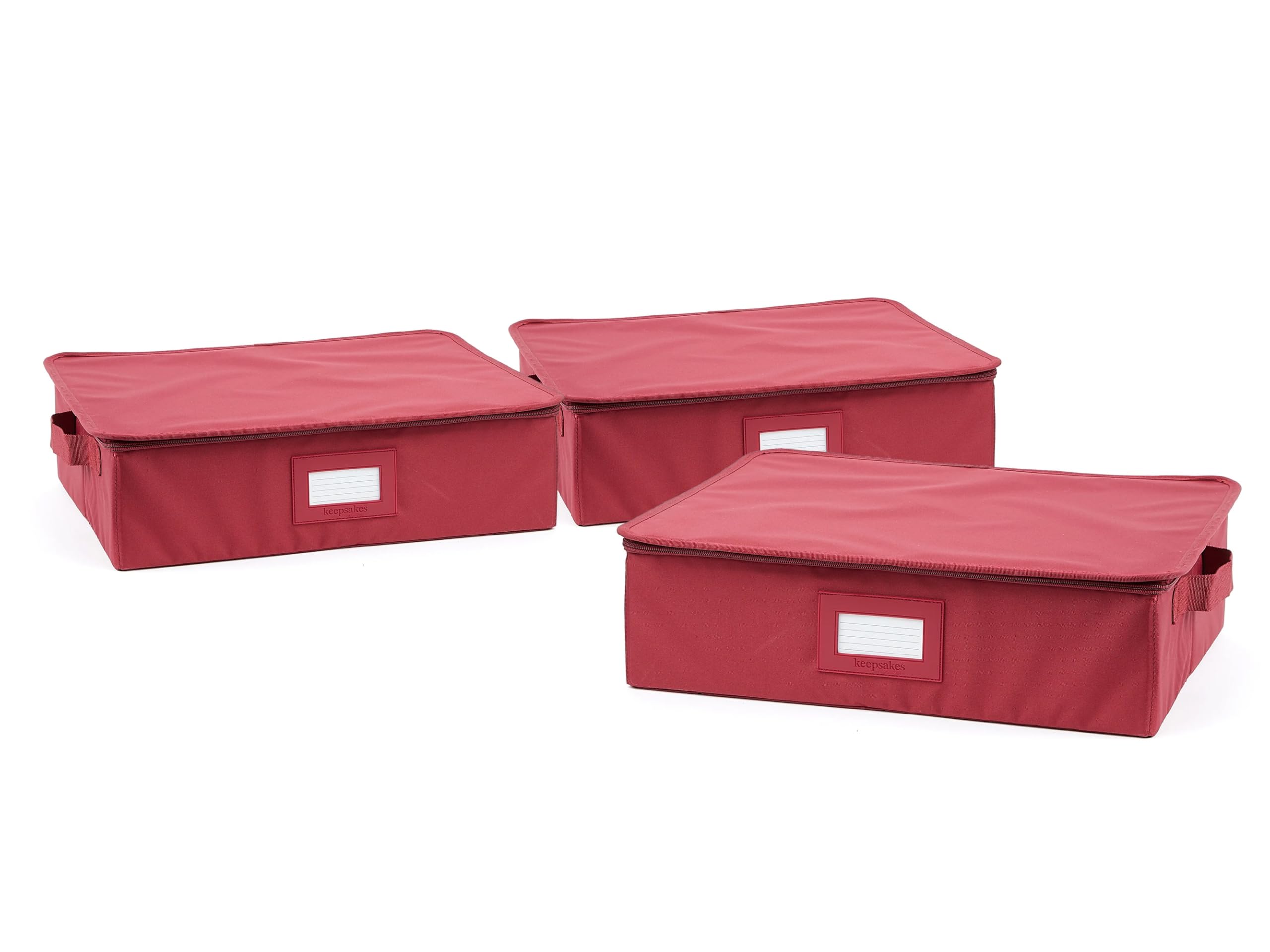 Covermates Keepsakes Zip-Top Storage Box - Heavy Duty Polyester with Reinforced Handles - Stackable Design for Indoor Storage (Scarlett Red) - Perfect for Organizing Memorabilia, Photos & Keepsakes