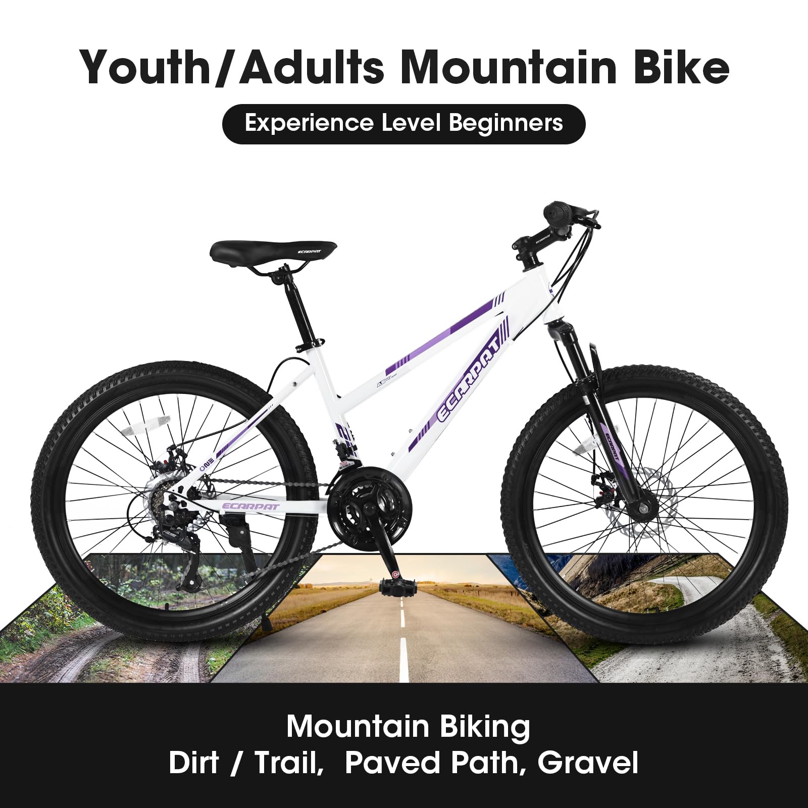 **24/26/27.5 Inch Women's & Girls' Mountain Bike - 21-Speed Commuter Bicycle for Ages 10+ | Perfect for School, Work, City & Snow Riding | Great Birthday & New Year Gift**