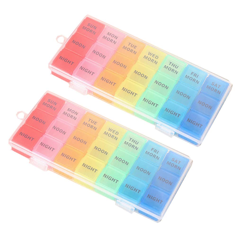 Healifty 2 Pack Travel Medication Organizer - Portable Pill Case for Daily Medicine Storage - Compact Pocket-Sized First Aid Kit for Travel, Work, Gym & Outdoor Activities