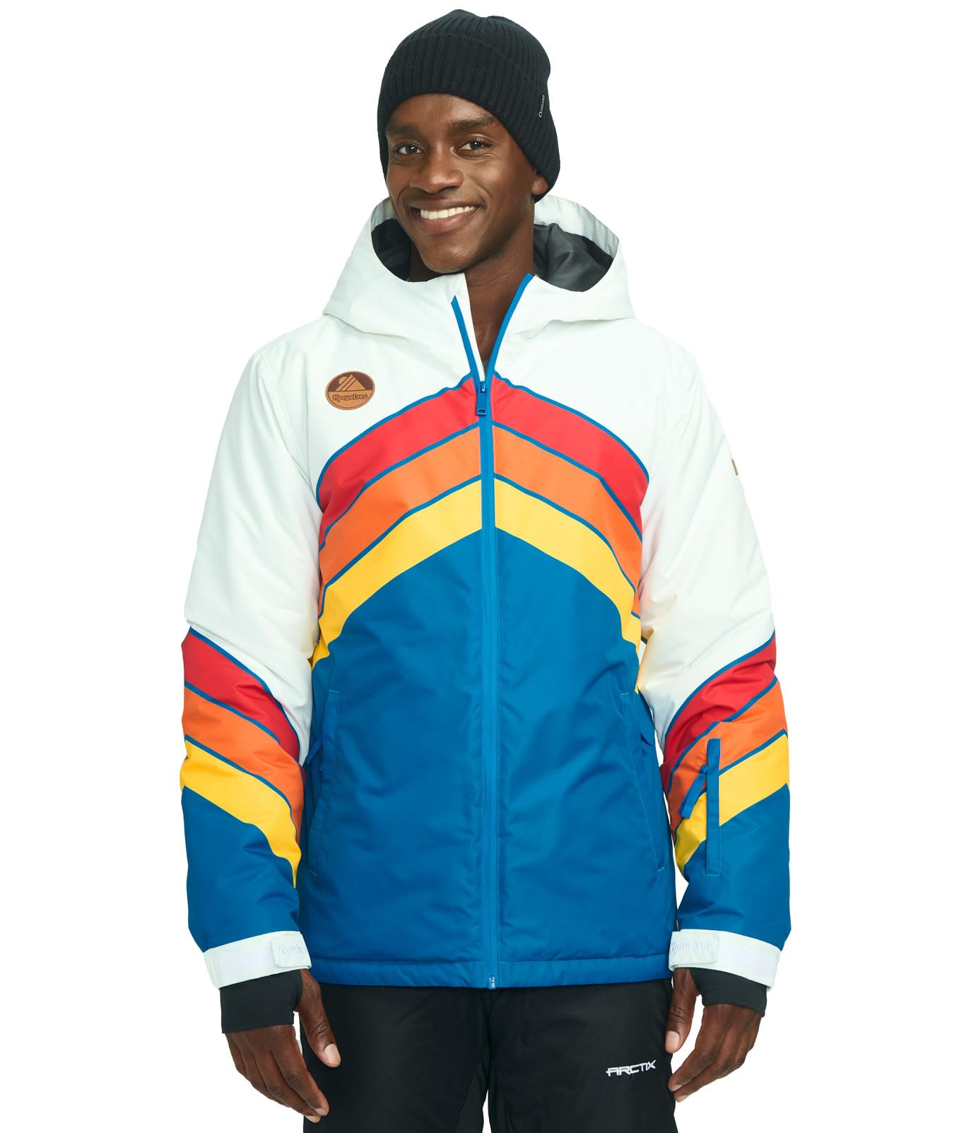 Men's Waterproof Ski Jackets - Colorful Hooded Snow Jackets for Adults by Tipsy Elves | Perfect for Après Ski, Winter Sports & Outdoor Adventures