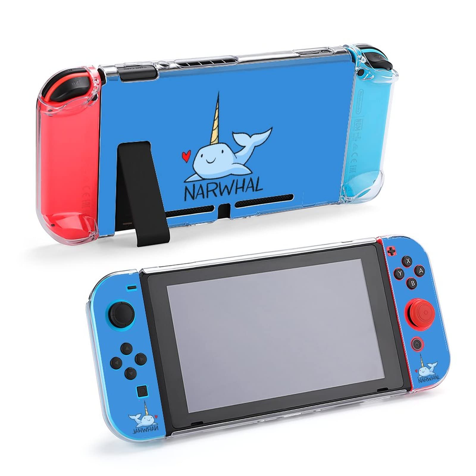 Blue Narwhal Protective Case Cover for Nintendo Switch - Shock-Absorption, Anti-Scratch Design - Durable Gaming Accessory for Travel & Home Use