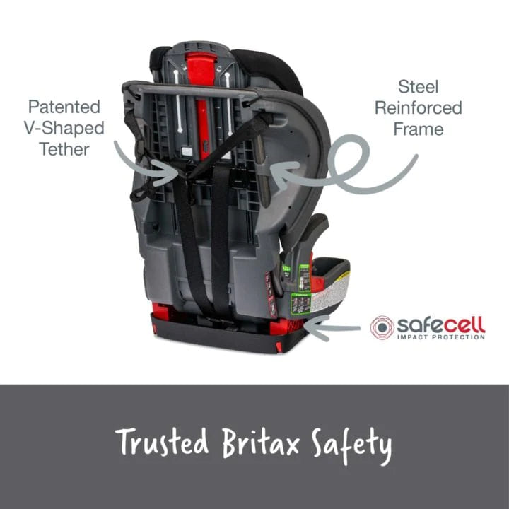 Britax Grow with You Booster Car Seat - Safe & Comfortable for Kids 4-12 Years - Perfect for School, Travel & Road Trips