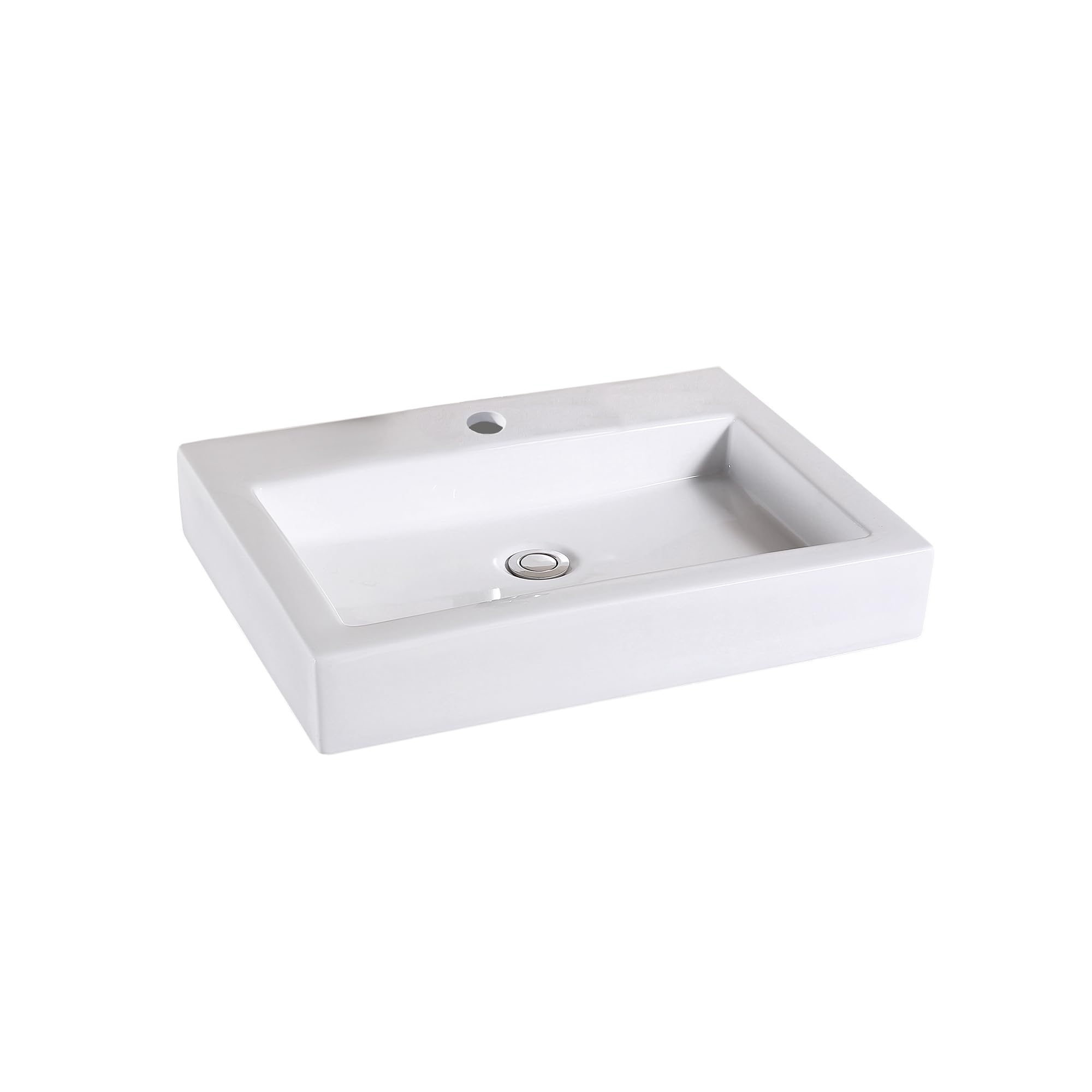 Luxier CS-021 Modern Porcelain Ceramic Vessel Sink - White Bathroom Vanity Art Basin for Contemporary Home Decor | Perfect for Master Bath, Powder Room & Spa Retreat