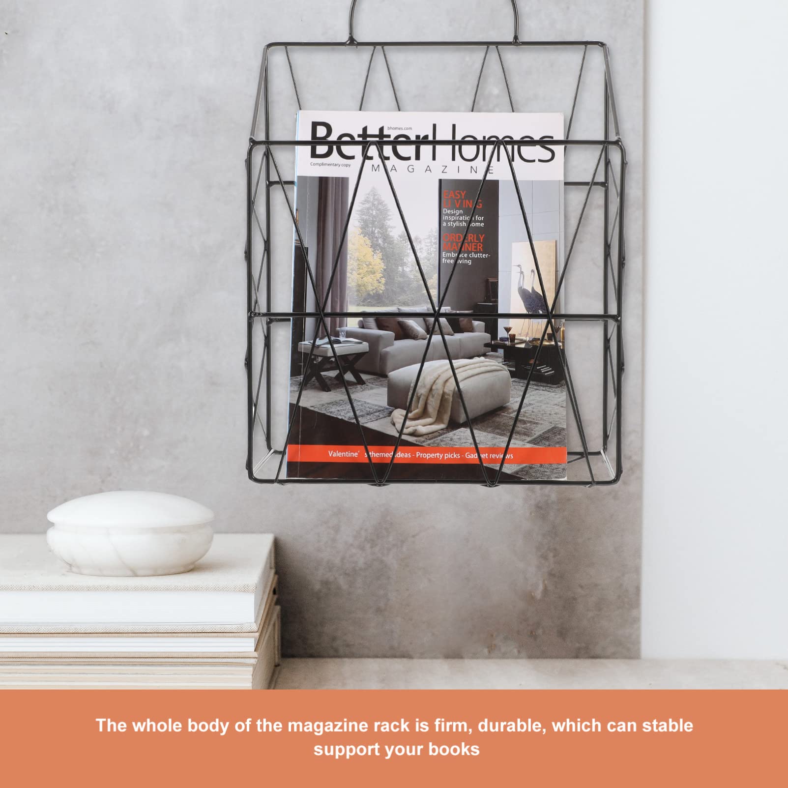 Artibetter Wall Mount File Holder - Office Desk Organizer for Books, Magazines & Papers - Home & Office Use