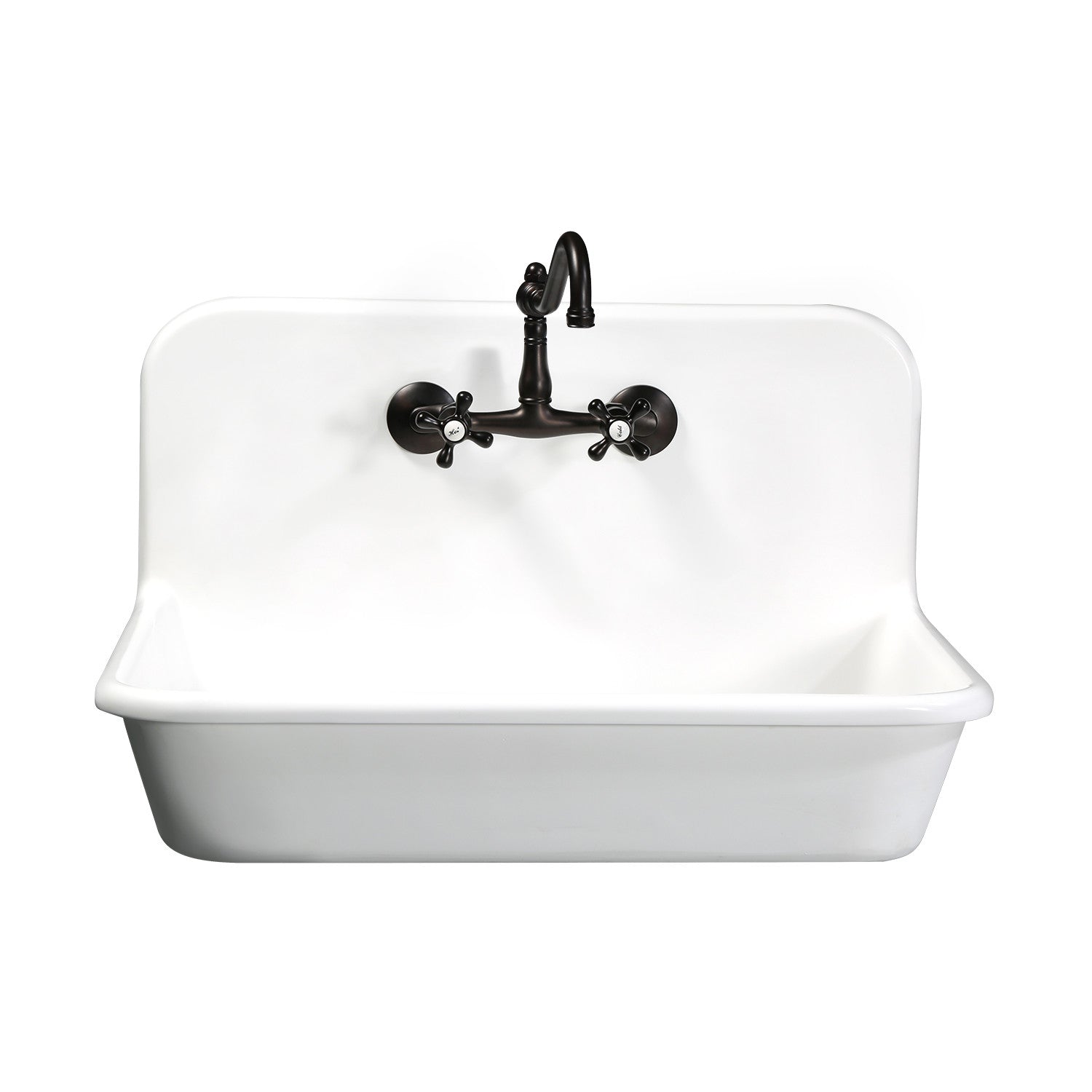 Arcticstone GKTA302119 30-Inch White Solid Surface Kitchen Sink - Single Bowl Top Mount with Backsplash & Strainer, Matte Finish - Perfect for Modern Farmhouse & Contemporary Kitchen Remodels