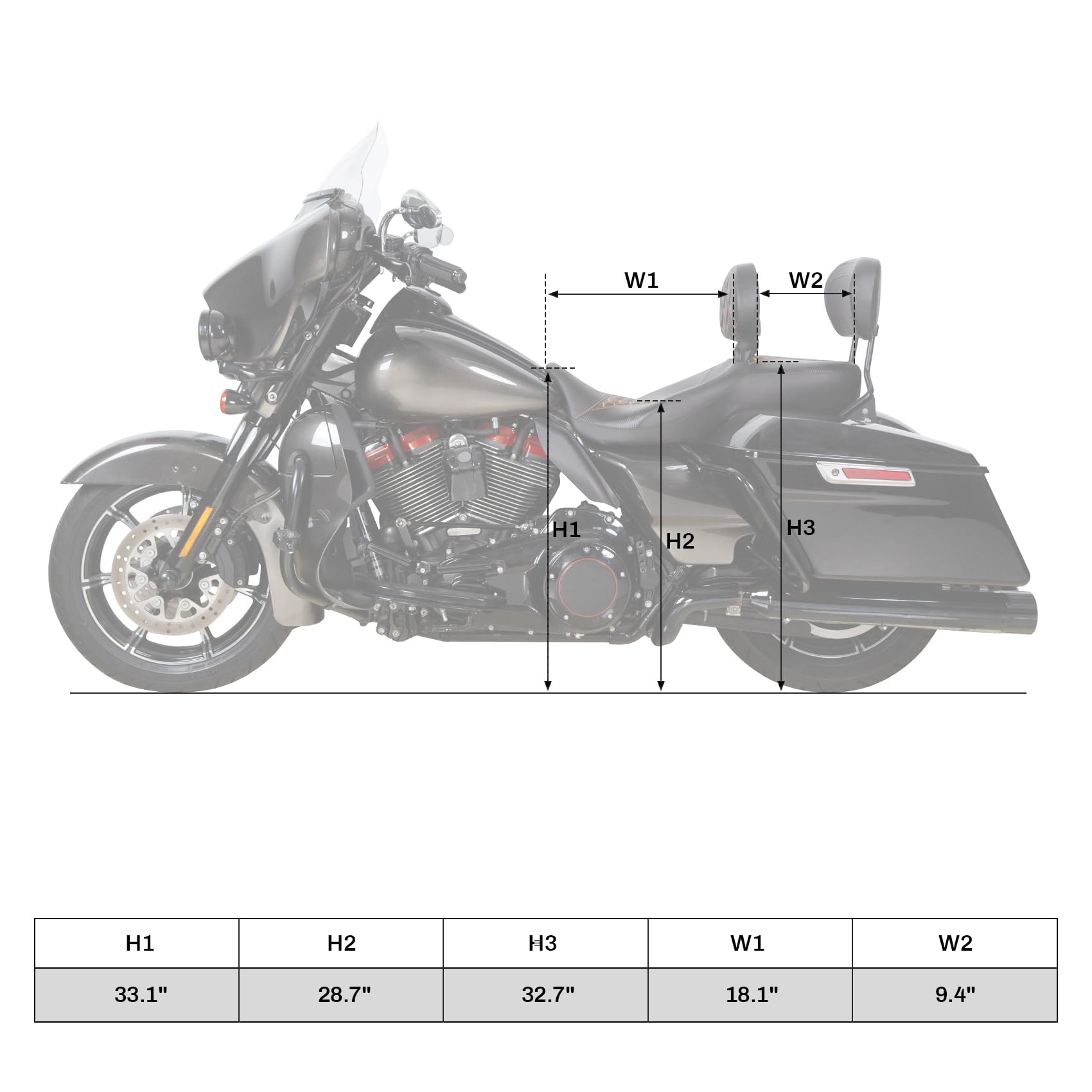 C.C. RIDER Driver Leather Passenger Seat - Fat Diamond 2-Up One-Piece for Harley Touring Road King Street Glide Road Glide Electra Glide 2009-2023 | Comfortable & Durable Motorcycle Seat for Long Rides & Two-Up Touring