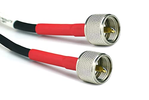 ECP RG-8X Coaxial Cable 3FT with PL259 Connectors - Heavy Duty Weatherproof Jumper Cable for CB Radio, Ham Radio & Shortwave Communication - Indoor/Outdoor Use for HF, VHF, UHF Signals - Perfect for Emergency Communication, Radio Enthusiasts & Field Operations