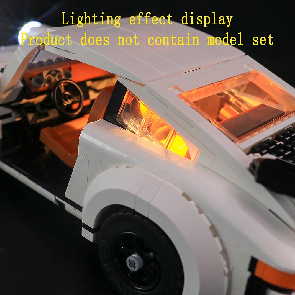 GEAMENT Porsche 911 2021 LED Light Kit - Building Blocks Lighting Set Compatible with Lego 10295 Creator Expert (Model Not Included) - Perfect for Car Enthusiasts & Lego Collectors to Enhance Display Models
