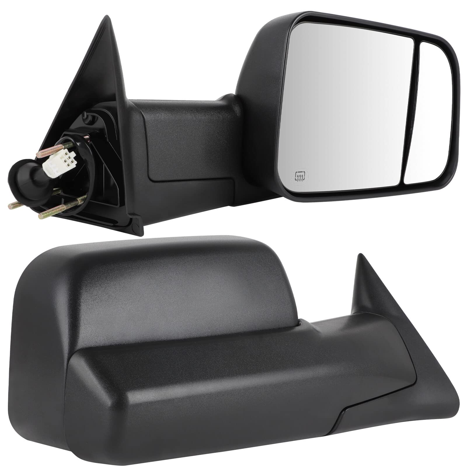 ECCPP Power Heated Towing Mirrors - Left & Right Side Replacement for Dodge Ram 1500/2500/3500 (1998-2002) - Manual Flip-Up, Adjustable Truck Mirrors - Perfect for Towing Trailers & Heavy Loads
