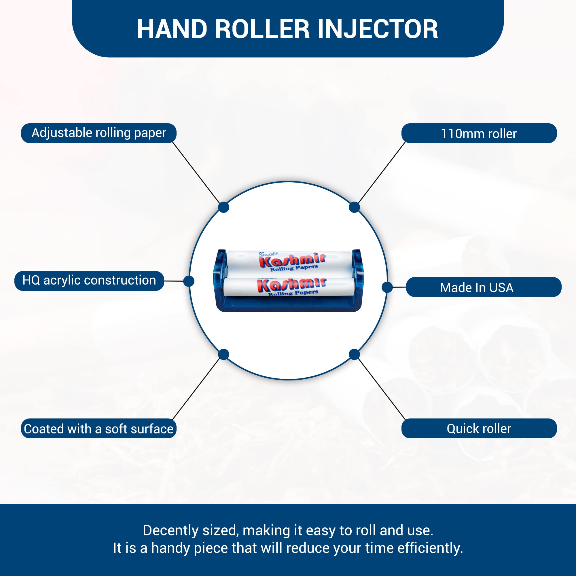 110mm Kashmir Roller Maker Injector Machine - Easy & Quick Rolling, Portable & Conveyable for DIY Crafts, Tattoo Supplies & Beauty Salons