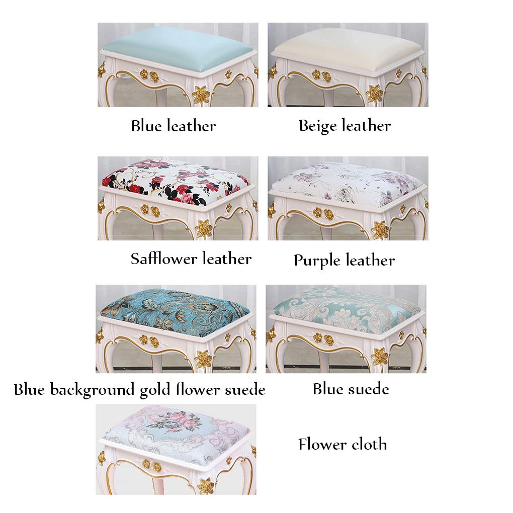 zyifan Square Vanity Stool with ABS Legs - Padded Makeup Dressing Bench, Sturdy 330LBS Capacity Piano Seat Chair for Bedroom & Bathroom - Perfect for Makeup Vanity, Dressing Room, and Home Decor
