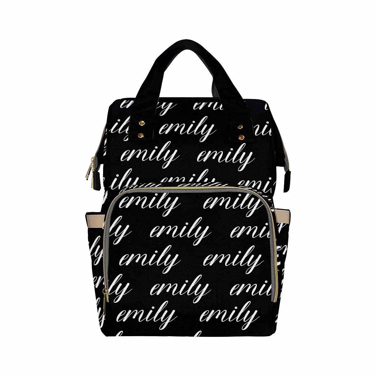 Custom Monogrammed Diaper Backpack - Personalized Baby Name Black Mommy Bag for Boys & Girls | Waterproof Multifunctional Travel Daypack | Perfect Baby Shower Gift & Everyday Parenting Essential
