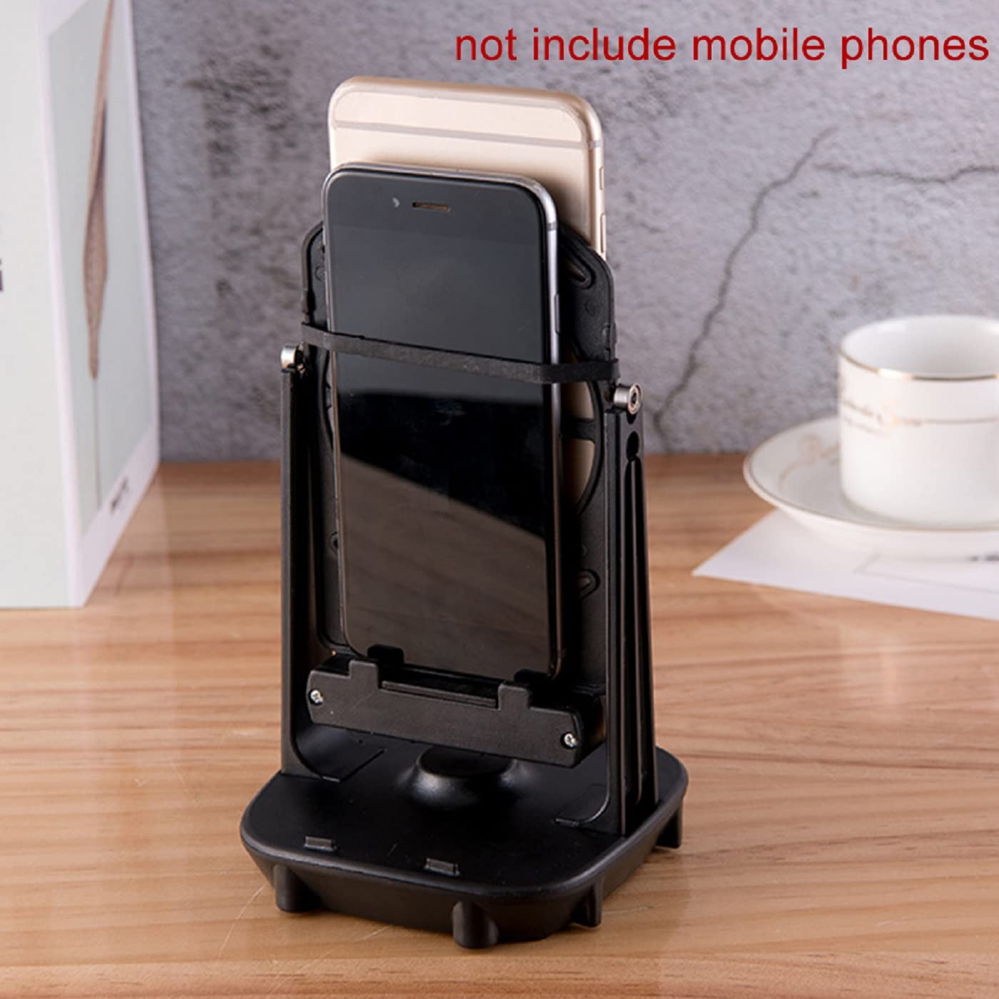 Xiaokeis Silent Dual Phone Swing Step Counter - Mute Rocker Bearing Brush Step Machine for Smartphones Under 7.2 Inches, Black | Perfect for Home Workouts, Office Fitness Tracking & Phone Charging While Exercising