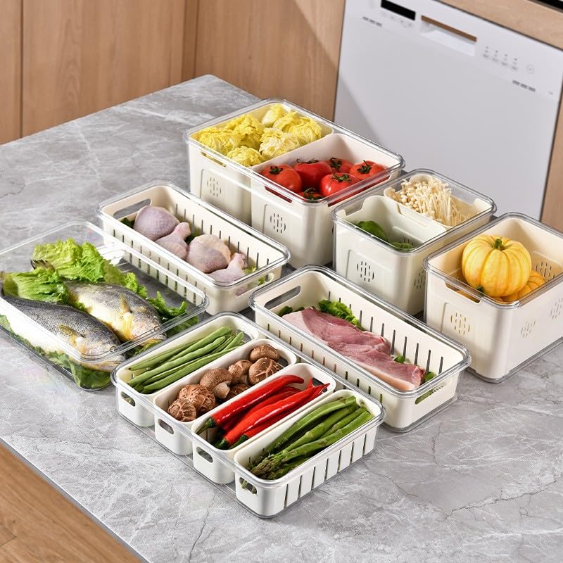 Divided Snack Box Container with Dishwasher-Safe Inner Trays - Perfect for Fruits, Veggies, Cheese & Party Platters | Ideal for Picnics, School Lunches & Office Snacks