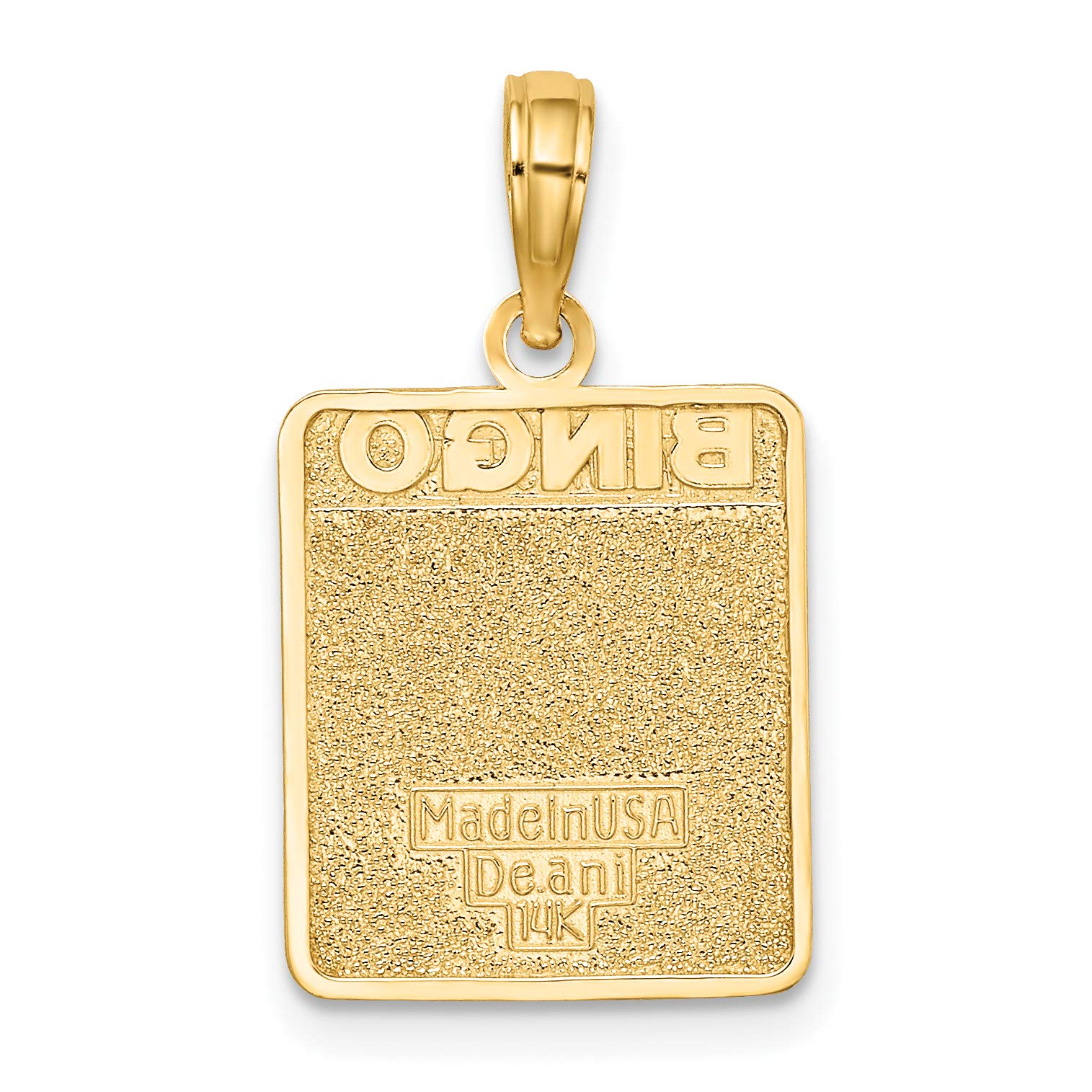 14K Solid Yellow Gold Bingo Playing Cards Pendant Necklace - Elegant Casino-Themed Jewelry for Women | Perfect Gift for Bingo Lovers & Gambling Enthusiasts