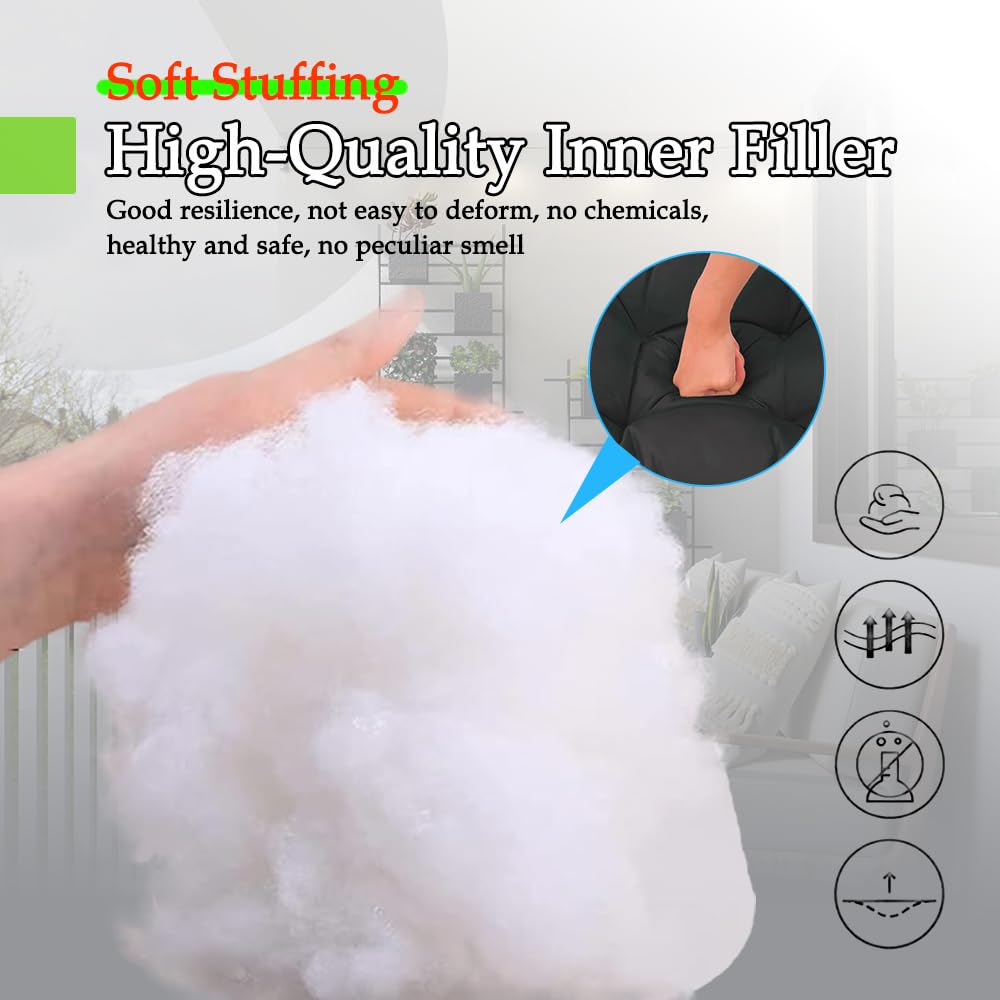 **Thick Comfortable Egg Chair Cushion Replacement for Hanging Chairs - Outdoor Dark Gray Hammock Chair Pad (Cushion Only) - Perfect for Patio, Garden, and Relaxation**