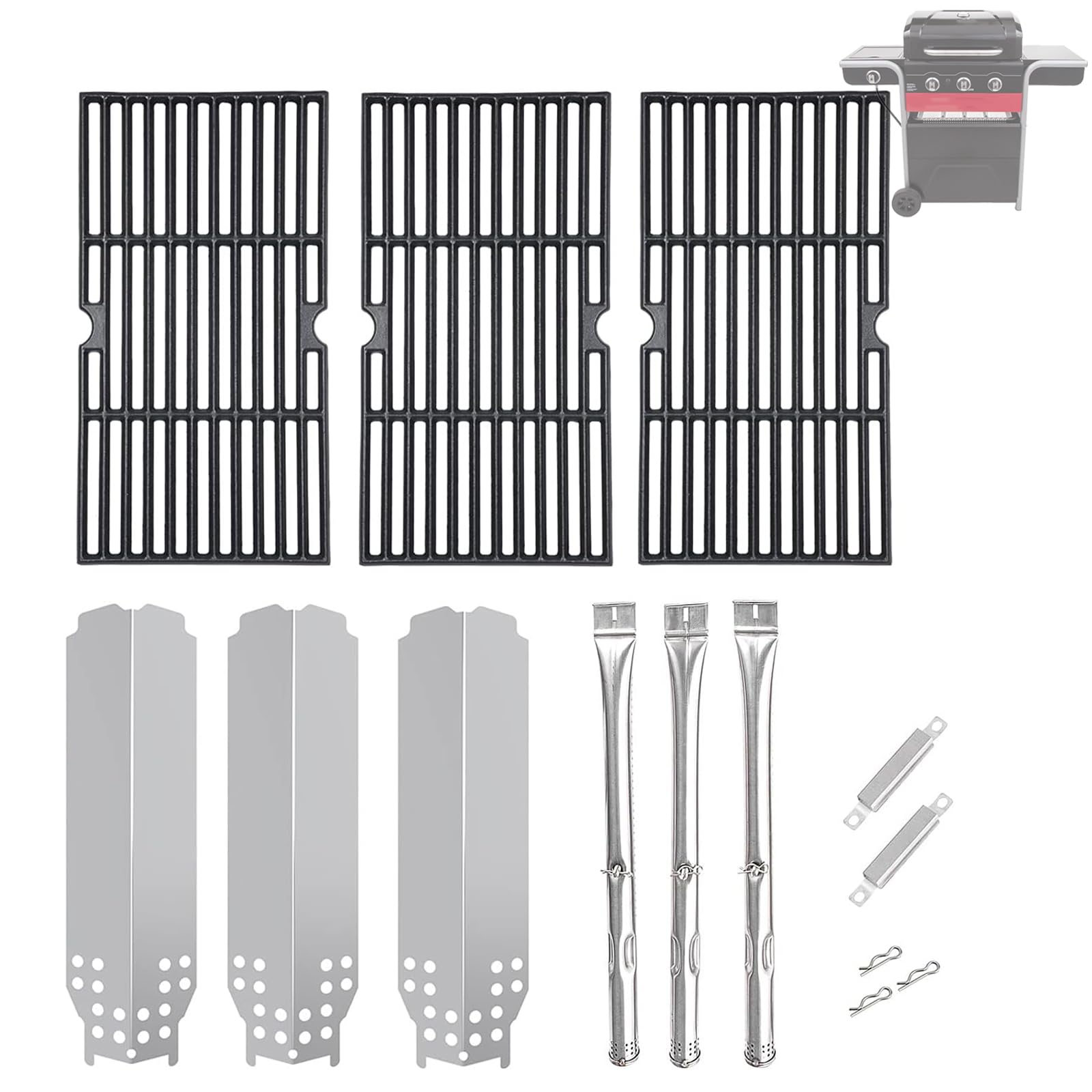 BQMAX Grill Replacement Parts Kit Compatible with Charbroil Gas2Coal Hybrid Grill Models 463370516 463370519 463278418 463278419 G421-0001-W1 G553-0002-W1A G466-2500-W1 - Perfect for Gas & Charcoal Grill Repair and Maintenance