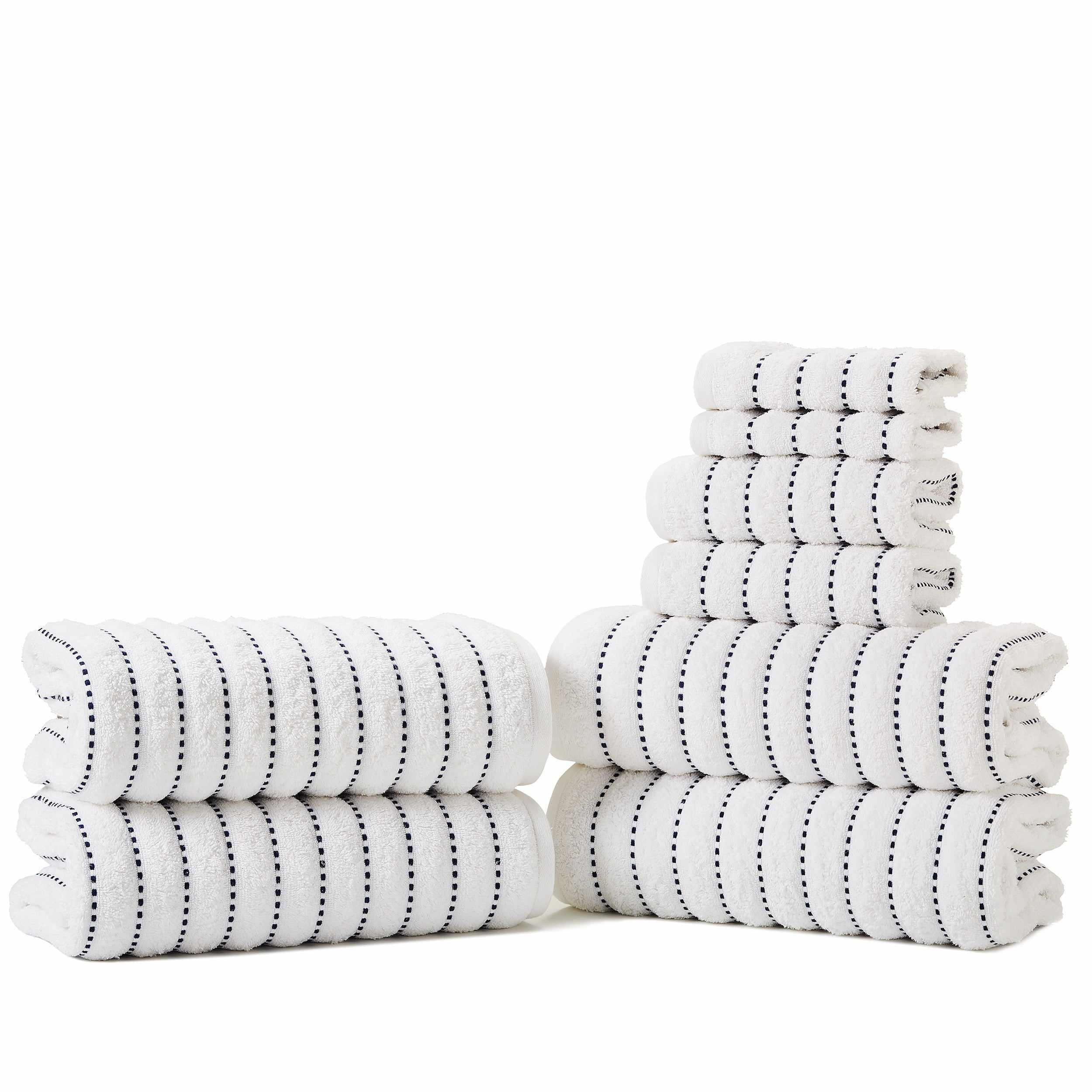 Premium Organic Cotton 8-Piece Bath Towel Set - 650 GSM Ultra Soft & Absorbent - Perfect for Spa, Bathroom, Beach & Gym Use