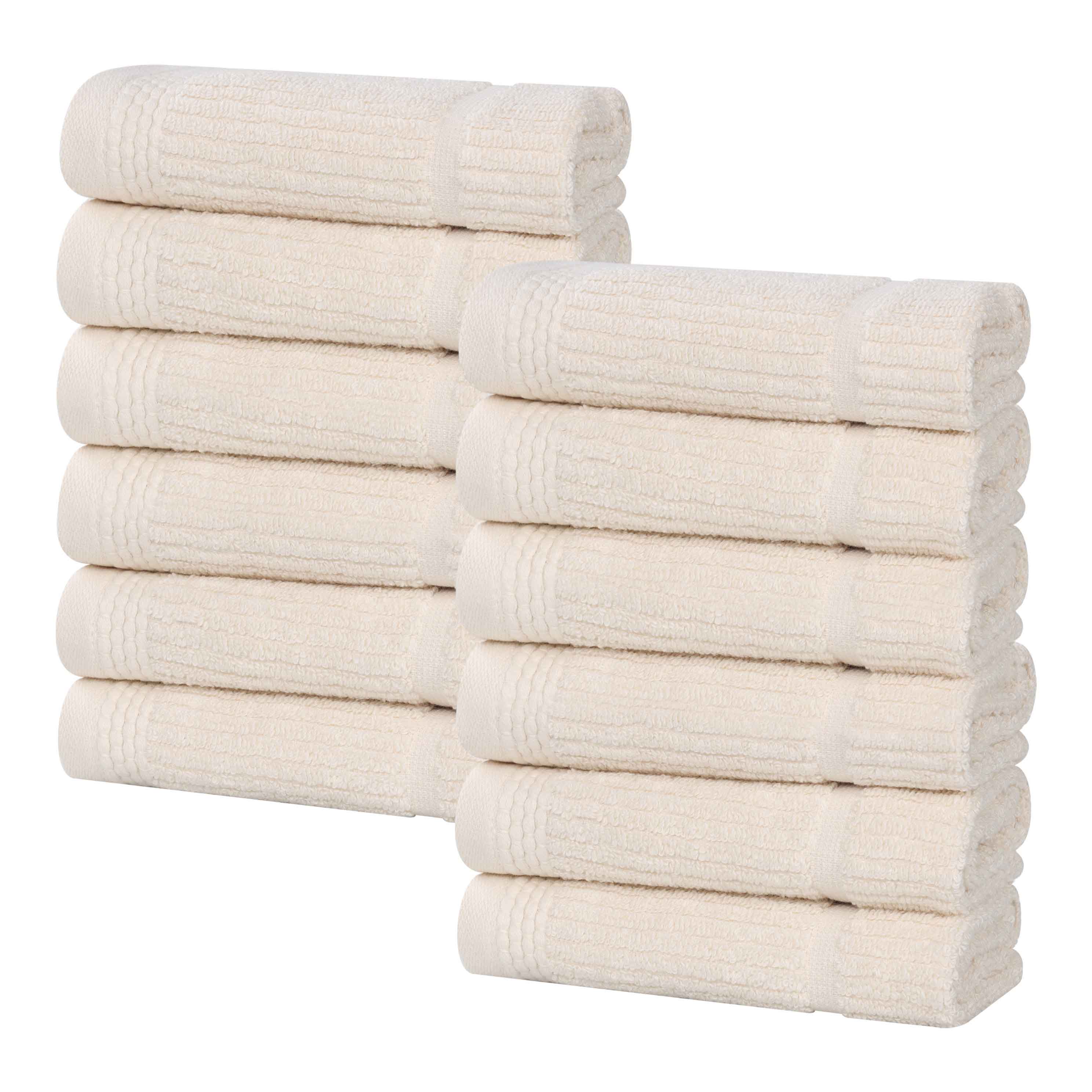 Milo Smart Twist Cotton Solid Face Towels Washcloths - 12 Pack | Soft & Absorbent Bath Towels for Face & Body | Perfect for Gym, Spa, Travel & Daily Skincare Routine