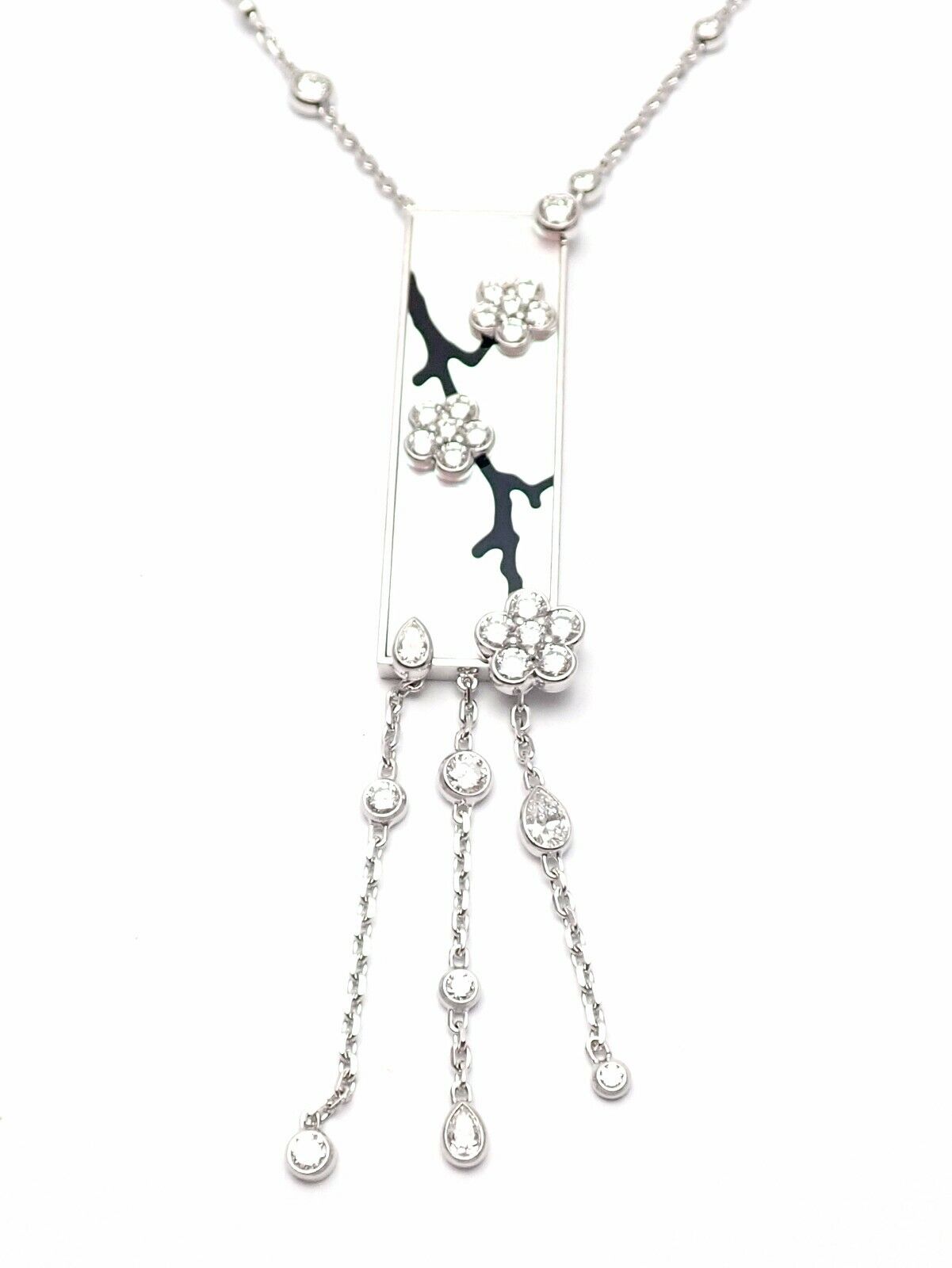 Authentic Van Cleef & Arpels Miroir Des Eaux 18k Gold Diamond Mother of Pearl Necklace - Luxury Jewelry Gift for Women, Perfect for Weddings & Special Occasions