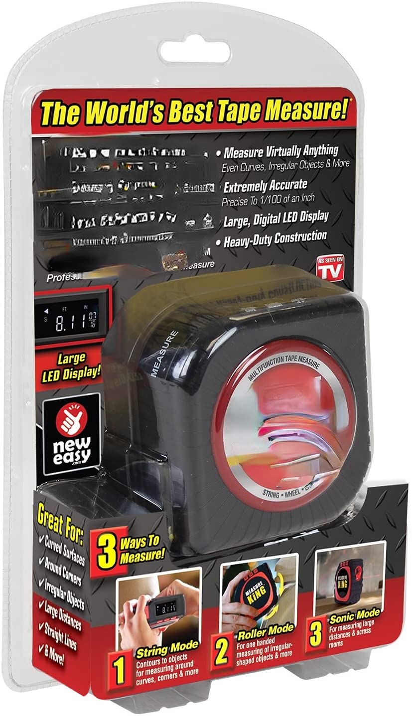 Abeshdown 3-in-1 Digital Tape Measure with String, Sonic & Roller Modes - Laser Distance Meter for DIY, Construction & Home Improvement Projects | As Seen on TV