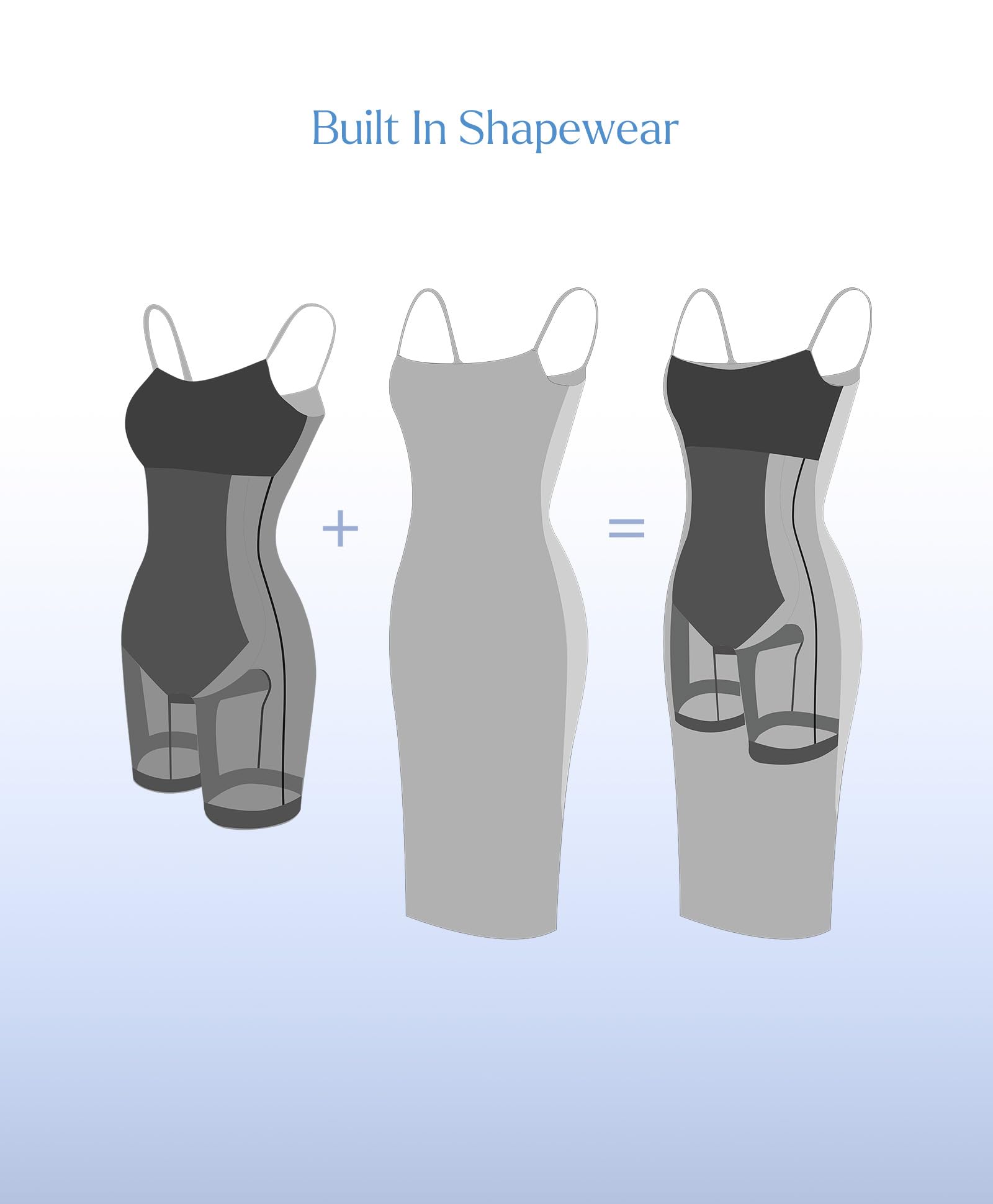 Popilush Maxi Women's Shapewear Dress with Built-in Bra & Adjustable Straps - Slimming Bodycon Tube Dress for Evening Parties, Weddings & Special Occasions