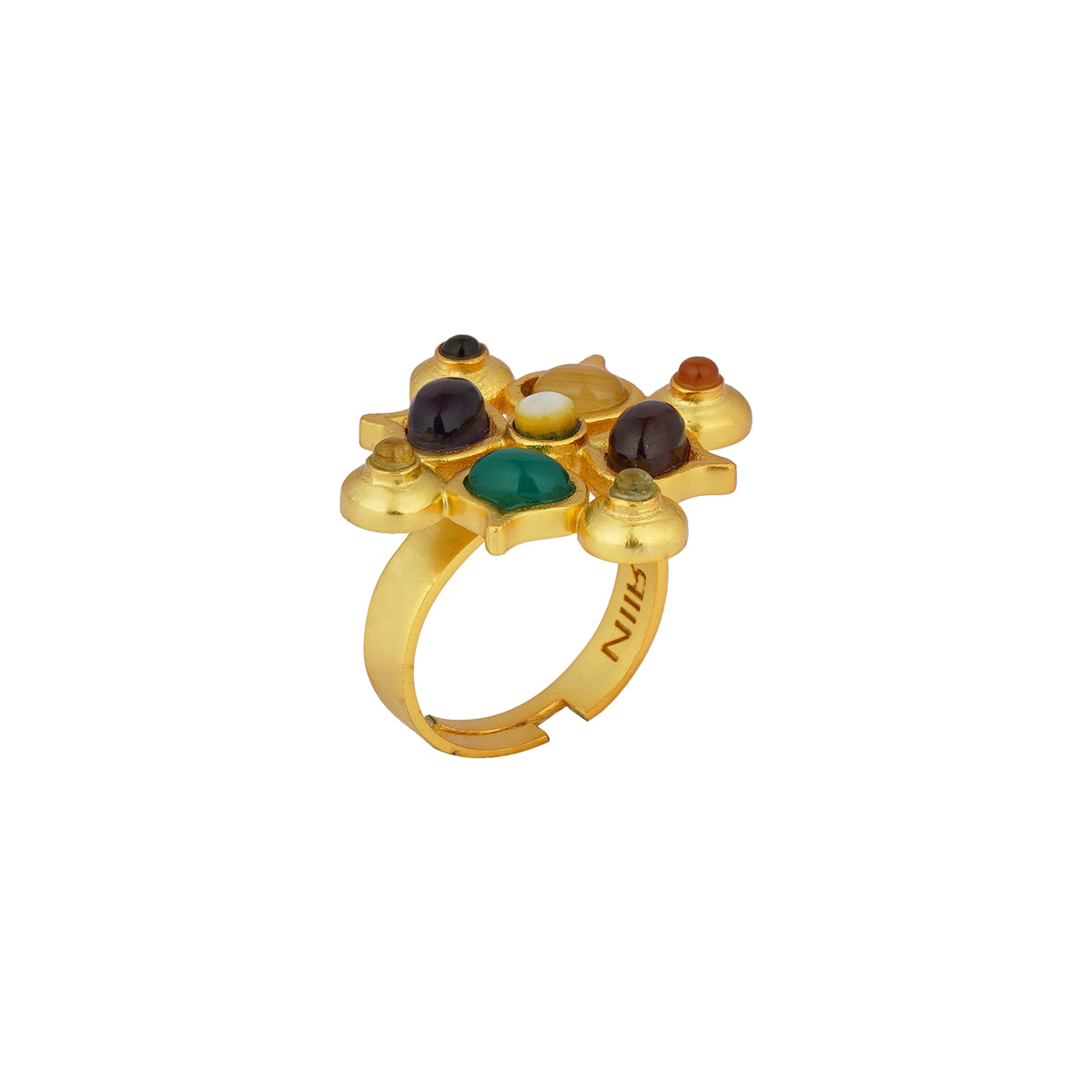 Power of Nine Navratan Ring – Genuine Gemstone Jewelry for Wealth & Protection | Perfect for Meditation, Spiritual Healing & Fashion Accessories