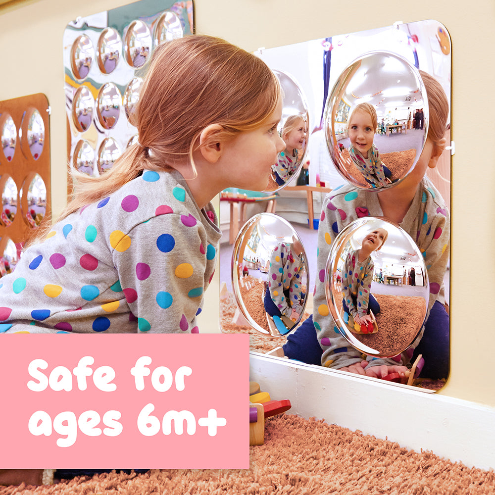 Infant & Toddler Sensory Bubble Dome Mirror - Shatterproof Acrylic Wall Mirror for Early Childhood Development | Perfect for Playrooms, Daycares & Montessori Classrooms