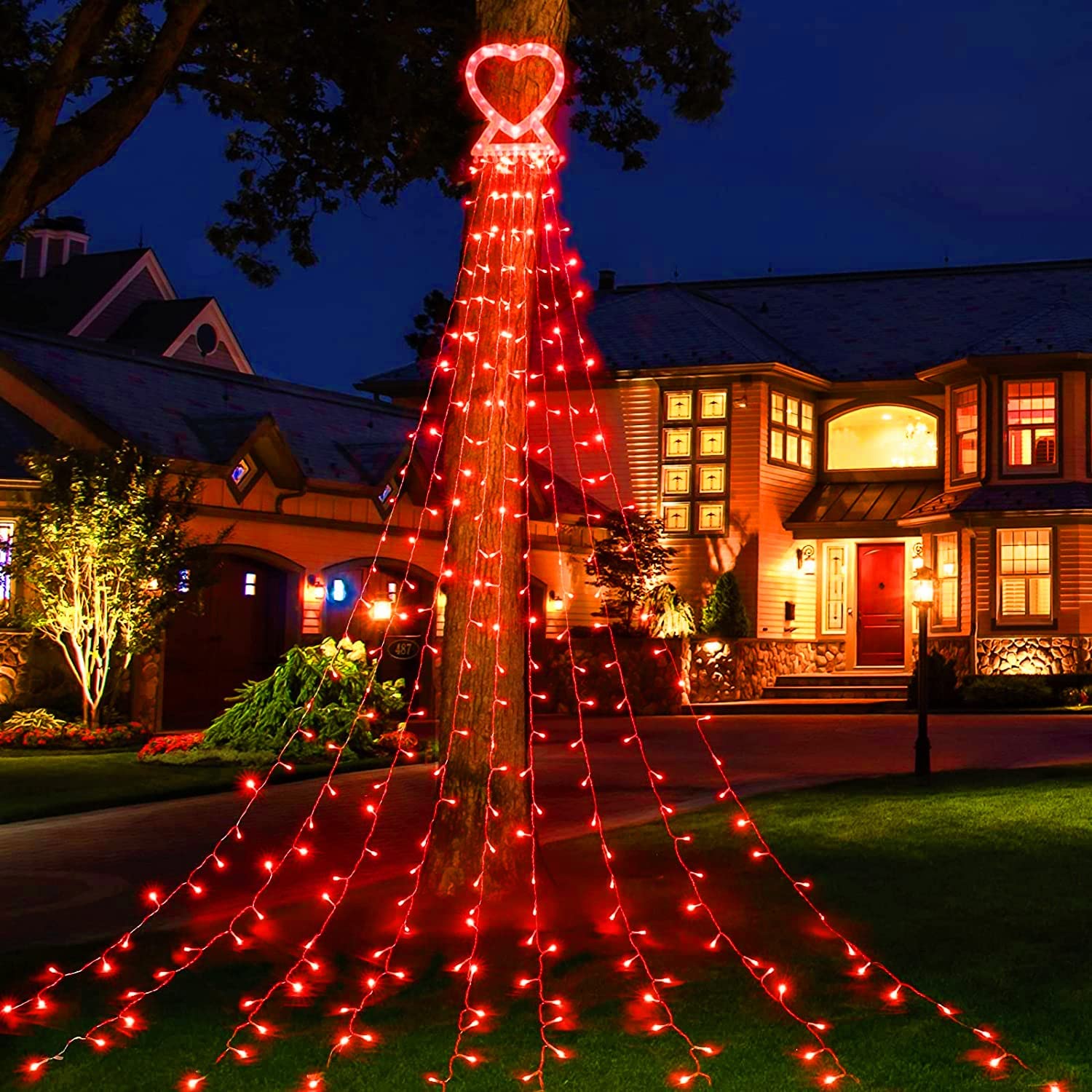 Efunly Valentine's Day LED String Lights - 300 LED Heart Lights with 8 Modes, 29V Plug-in for Indoor/Outdoor Decor | Perfect for Bedroom, Wedding, Party & Holiday Decorations