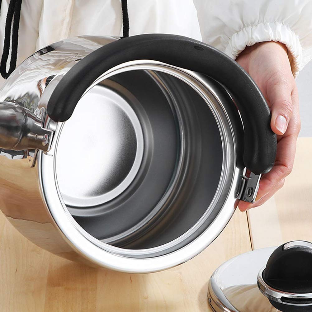 Premium Stainless Steel Whistling Tea Kettle - 2.5L Large Capacity Stovetop Teapot with Ergonomic Handle for Coffee & Tea Brewing - Perfect for Home Kitchen, Camping & Office Use