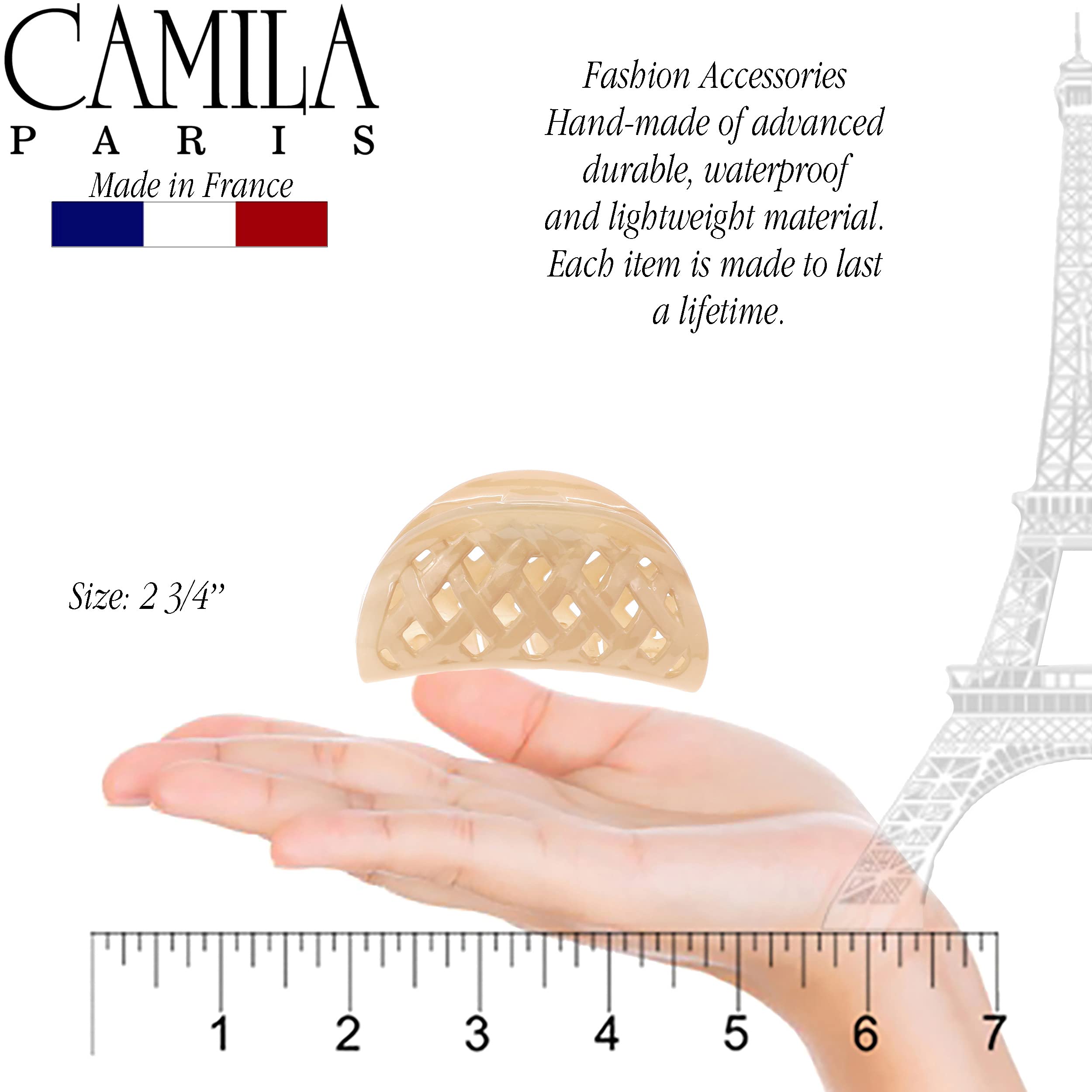 Camila Paris CP3204 French Hair Claw Clip for Women - No Pulling or Damage, 2.75 Inch Hair Accessory for Thick & Voluminous Hair - Durable Fashion Hair Clip Made in France | Perfect for Updos, Ponytails & Everyday Styling