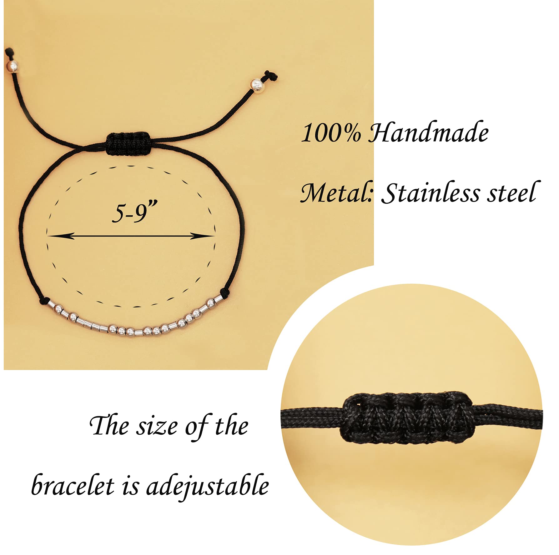 Morse Code Bracelet for Women & Men - Personalized Meaningful Gift with Card for Best Friend, Couple, Sisters, Family - Perfect for Birthdays, Anniversaries & Special Occasions