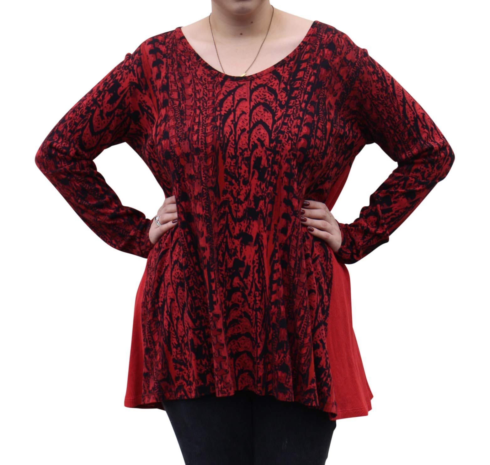Women's Foxtail Waffle Back Relaxed Fit A-Line Cotton Tunic Top - Casual Loungewear & Everyday Comfort for Spring/Summer Outfits