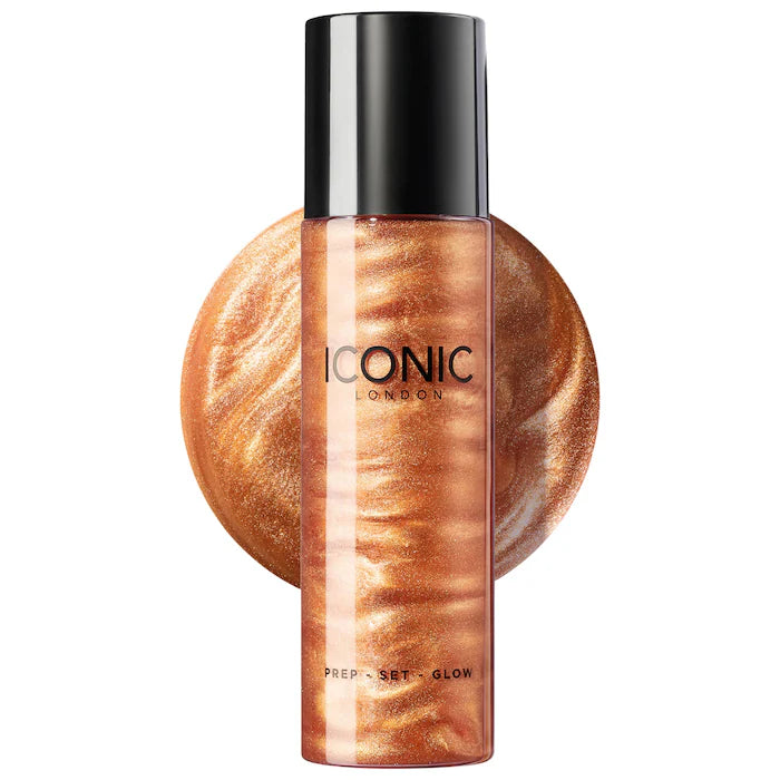 Iconic London Prep + Set Glow Hydrating Makeup Setting Spray - Long-Lasting Glowy Finish for Flawless Makeup All Day | Perfect for Weddings, Photo Shoots & Daily Wear