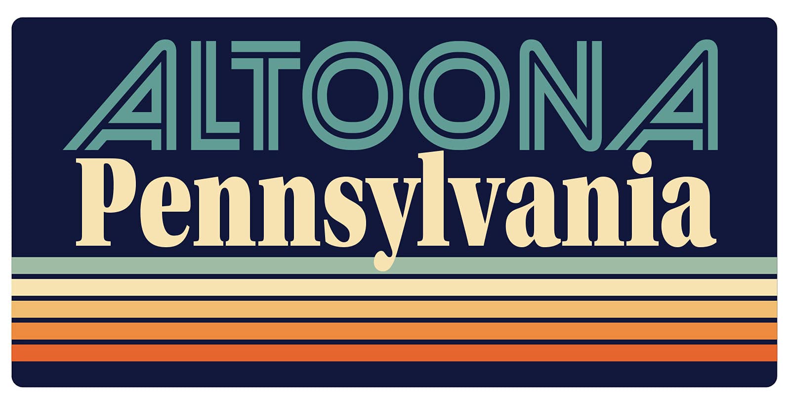 Vintage Altoona Pennsylvania 5 x 2.5-Inch Refrigerator Magnet - Retro City Souvenir & Decorative Fridge Accessory for Home, Office, or Travel Memories