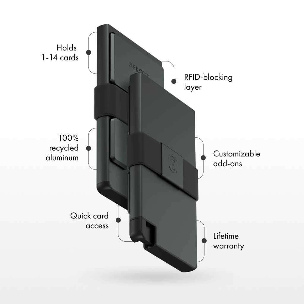 Ekster Pro RFID Blocking Aluminum Card Holder - Slim Minimalist Wallet for Men & Women - Perfect for Travel, Business & Everyday Carry