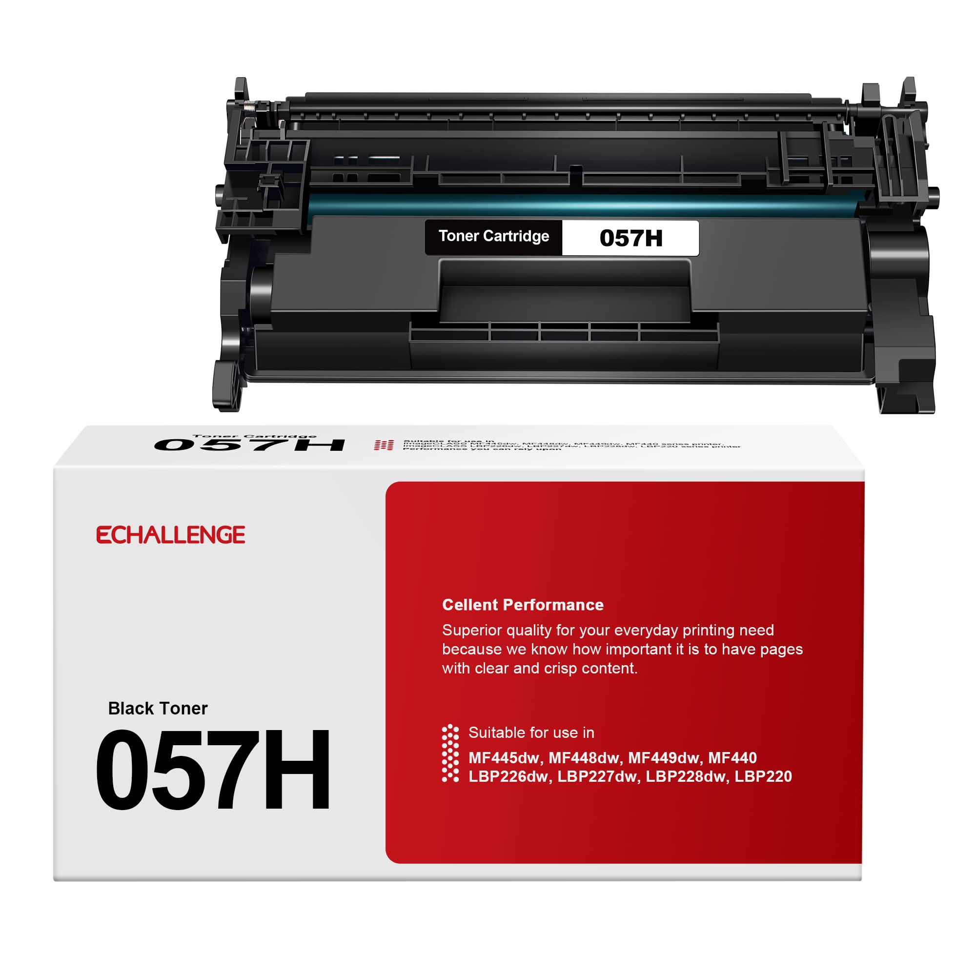 ECHALLENGE Compatible Toner Cartridge Replacement for Canon CRG-057H (Super High Yield 057H) - Works with Canon LBP226dw LBP227dw LBP228dw MF445dw MF448dw MF449dw Printers (1 Black) - Ideal for Office Printing & High Volume Document Needs