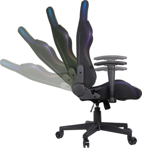 REGYS RGB Gaming Chair with LED Lights - Ergonomic Height-Adjustable Computer Desk Chair for PC Gamers - Perfect for Esports, Streaming & Home Office Setup
