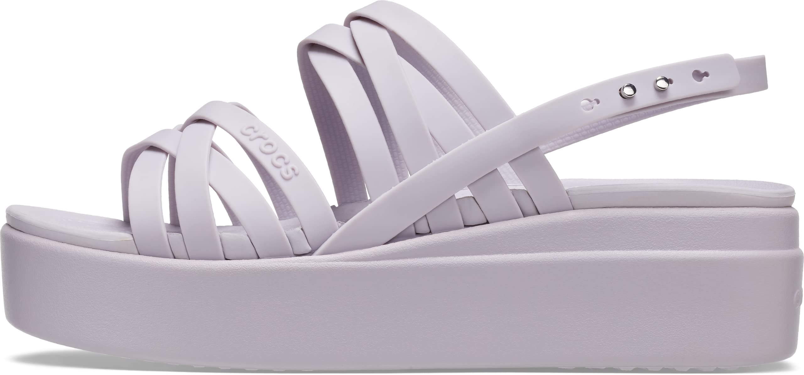 Crocs Women's Brooklyn Low Strappy Wedge Sandals | Comfortable & Stylish Slip-On Shoes for Casual Outings, Beach, and Summer Wear