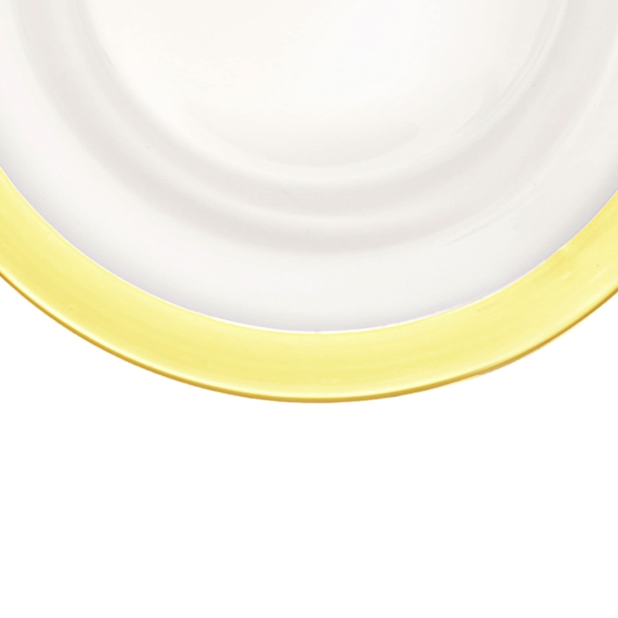 Elegant Gold Metallic Rim Glass Charger Plates - Set of 8, 13 Inch Diameter, Gloss Finish - Perfect for Weddings, Parties, Dinner Events & Quinceañeras - Durable Service Plates for Formal Dining & Special Occasions